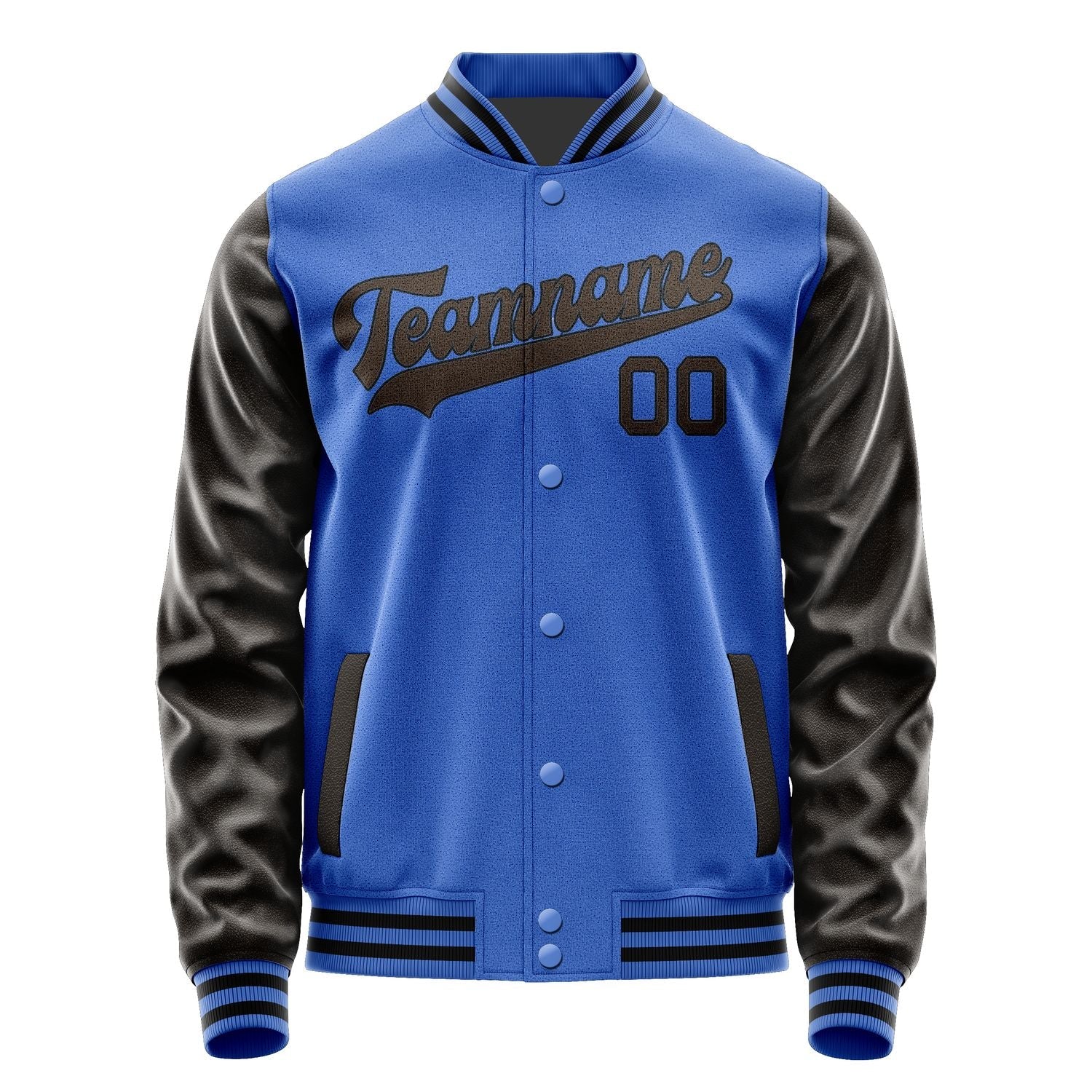 Custom Sky Blue Brown Jacket JA0909010917B31701