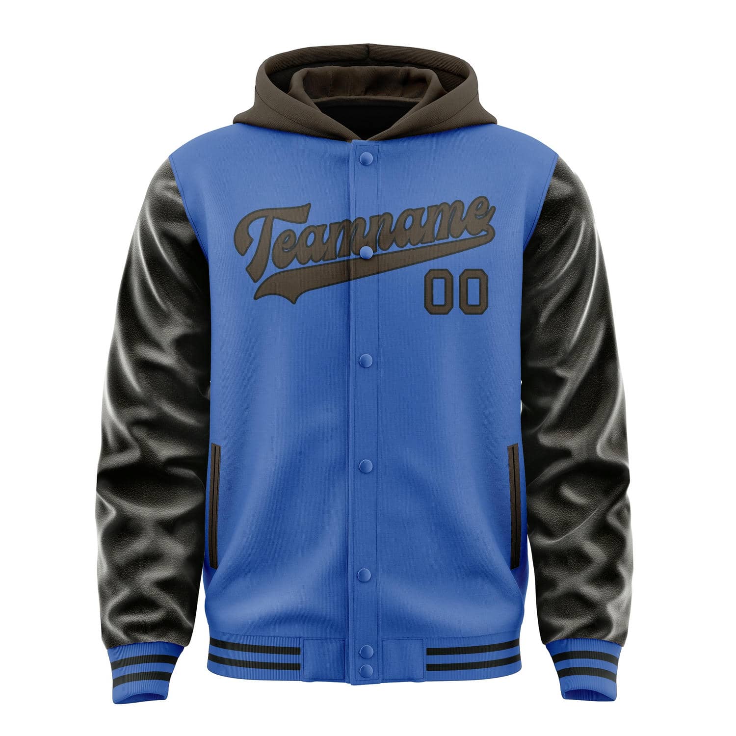 Custom Sky Blue Brown Jacket