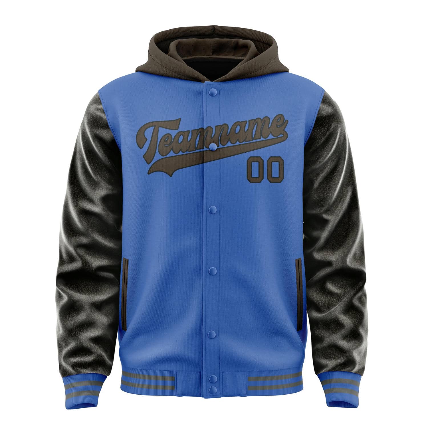 Custom Sky Blue Brown Jacket