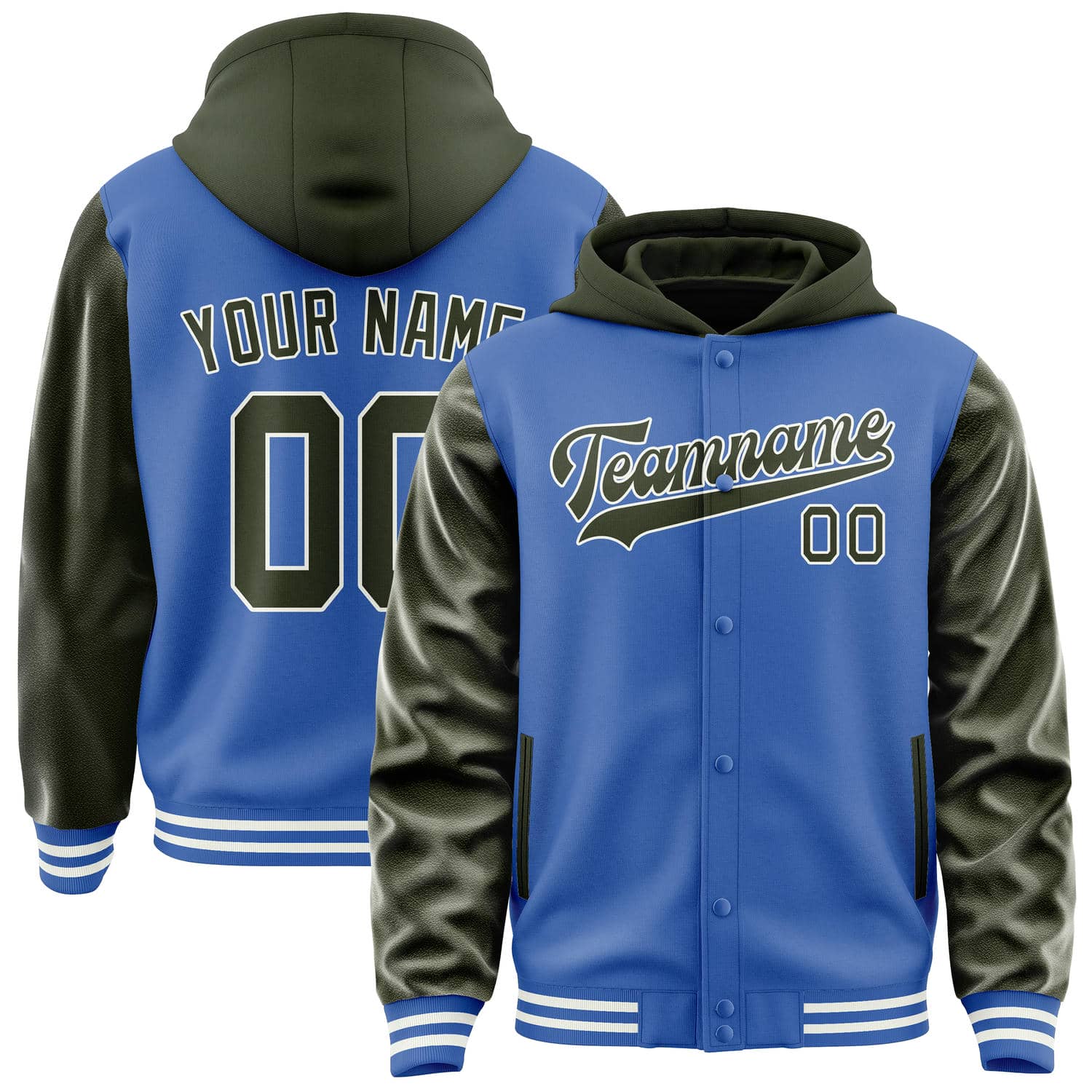Custom Sky Blue Olive Jacket
