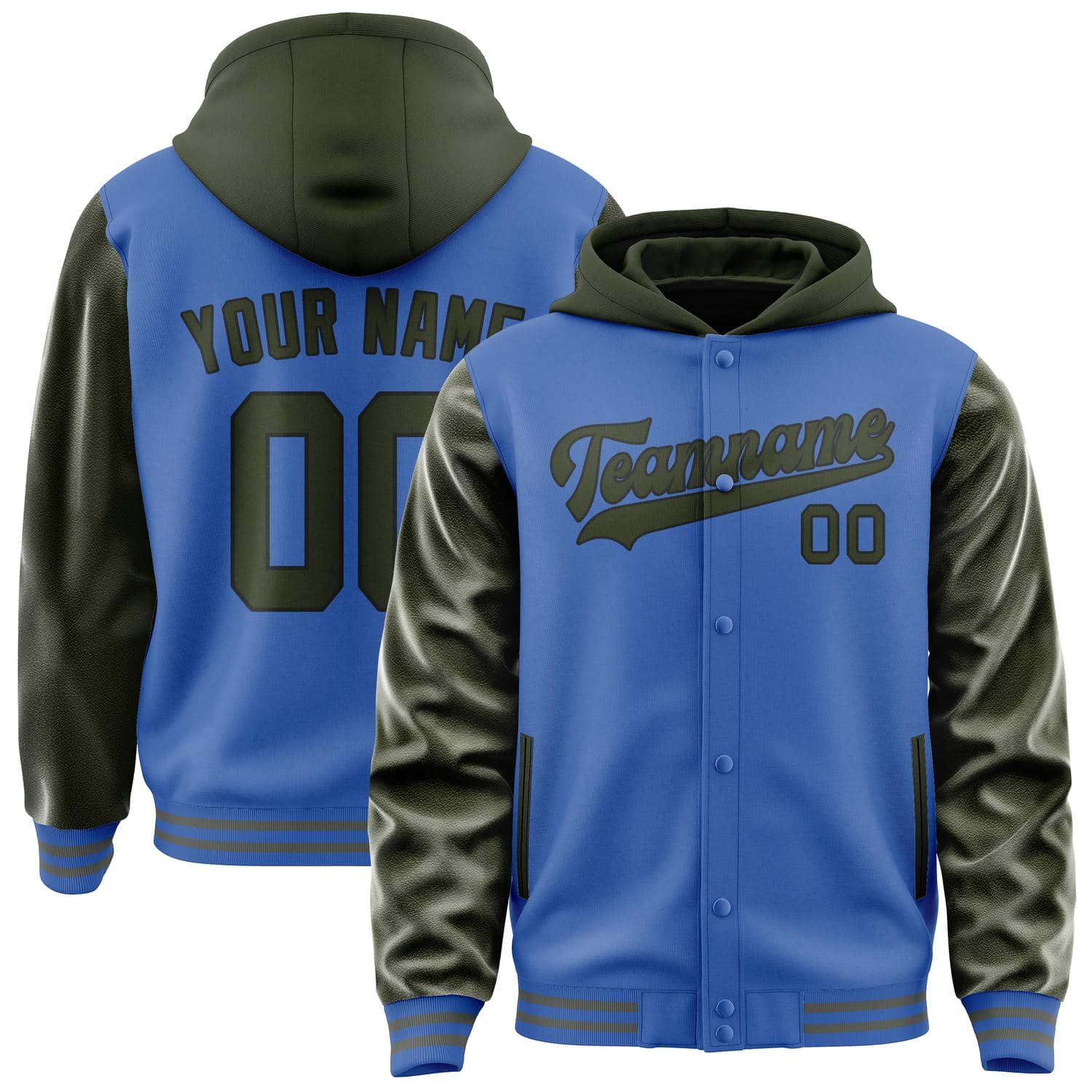 Custom Sky Blue Olive Jacket