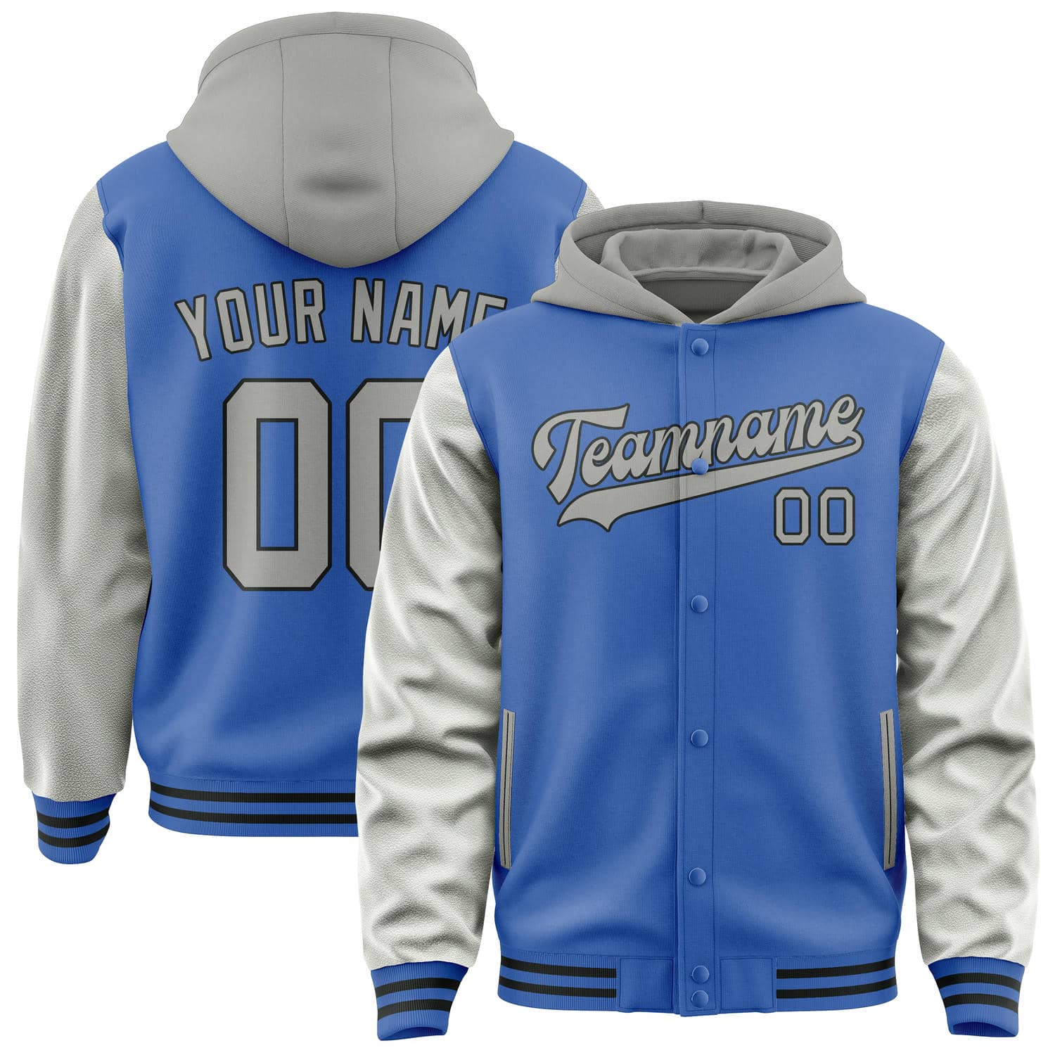 Custom Sky Blue Gray Jacket