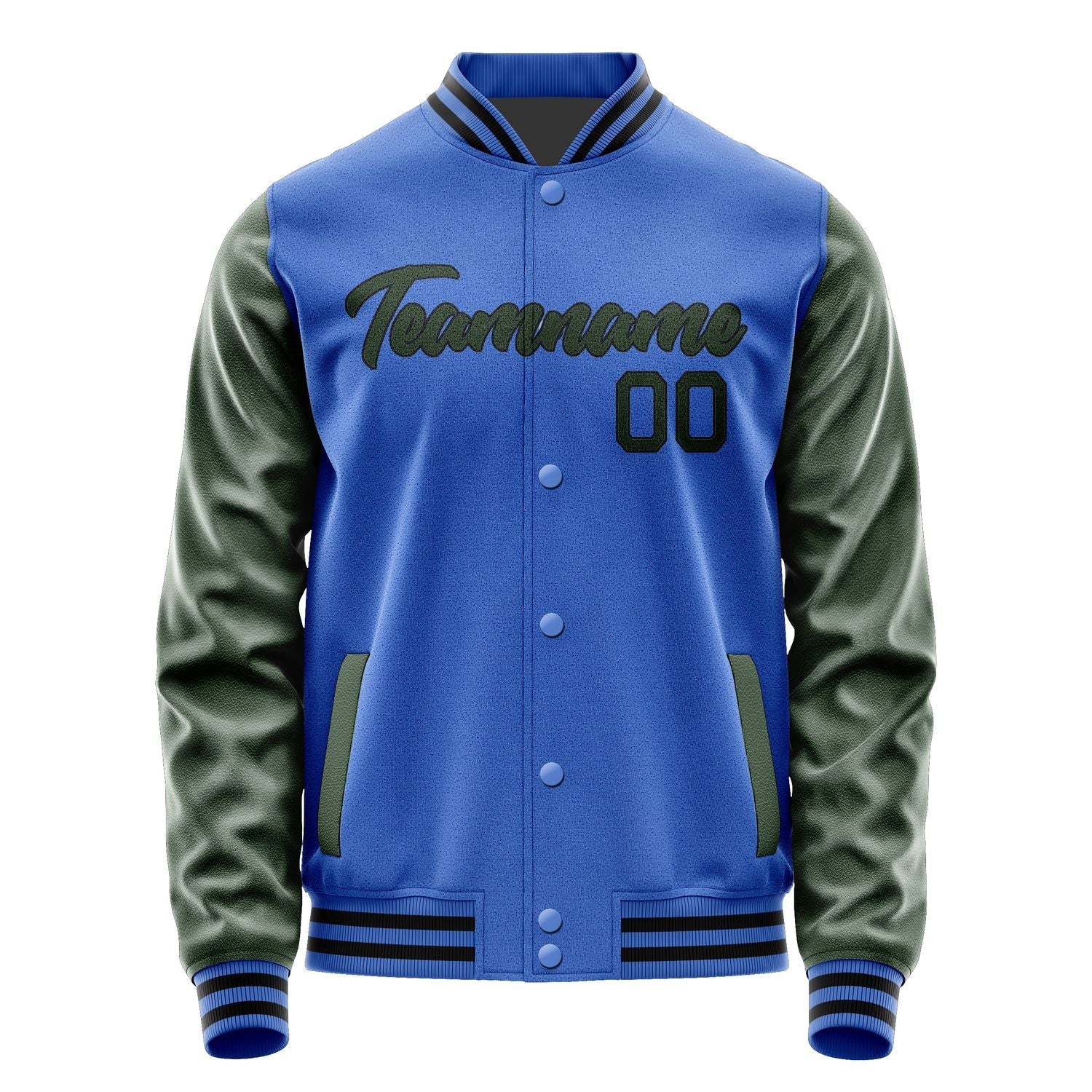 Custom Sky Blue Dark Green Jacket JA0909060917B21706
