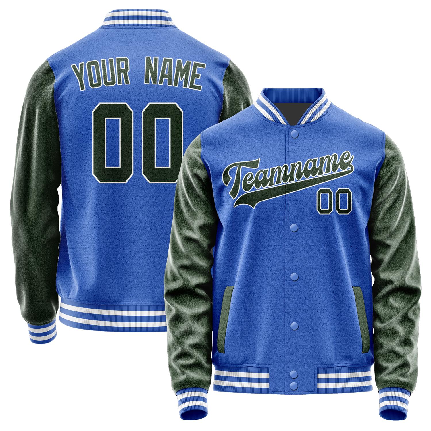 Custom Sky Blue Dark Green Jacket JA0909060918B31806