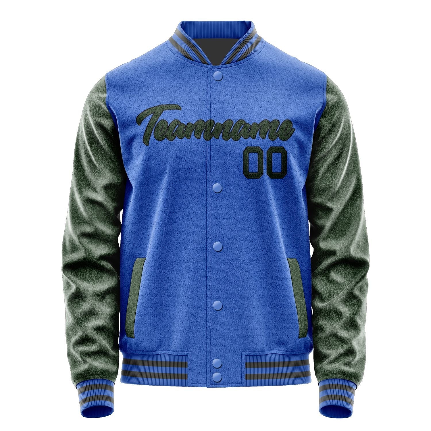 Custom Sky Blue Dark Green Jacket JA0909060920B21706