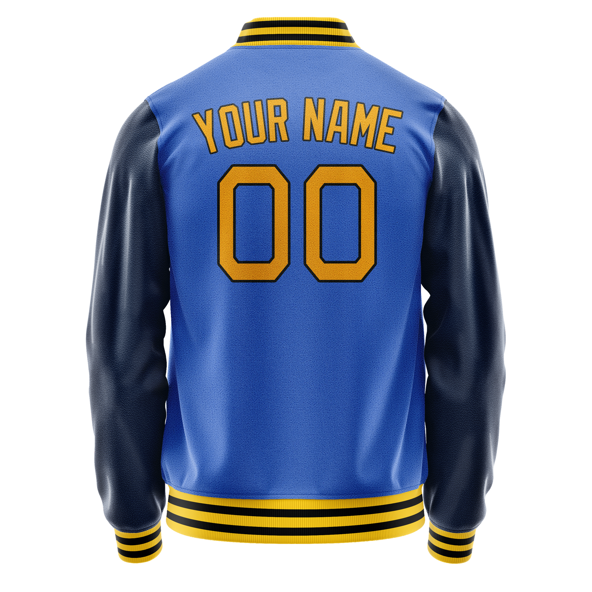 Custom Electric-Blue Navy Solid Color Varsity Letterman Jacket JA02240617YH127