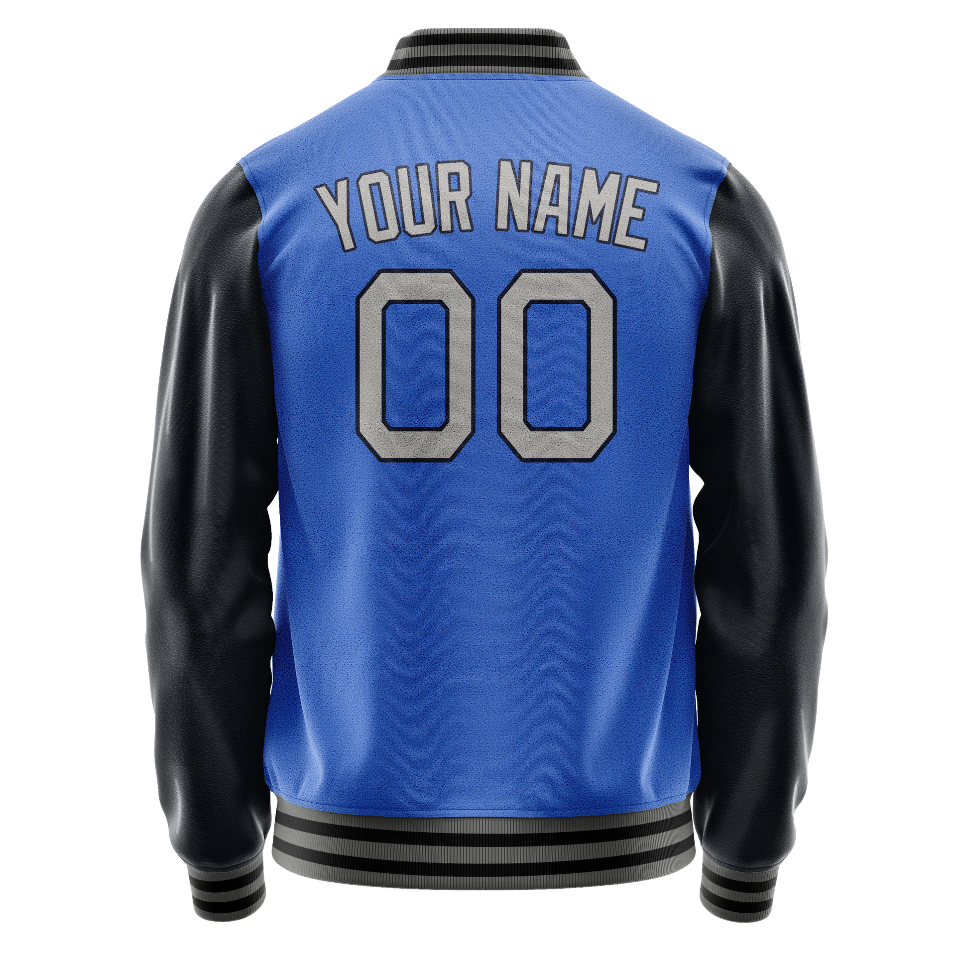 Custom Electric-Blue Navy Solid Color Varsity Letterman Jacket JA02240617YH119