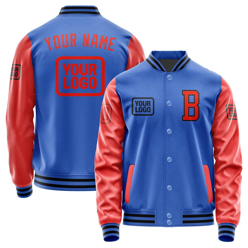 Custom Sky Blue Orange Red Jacket JA090912091717121217