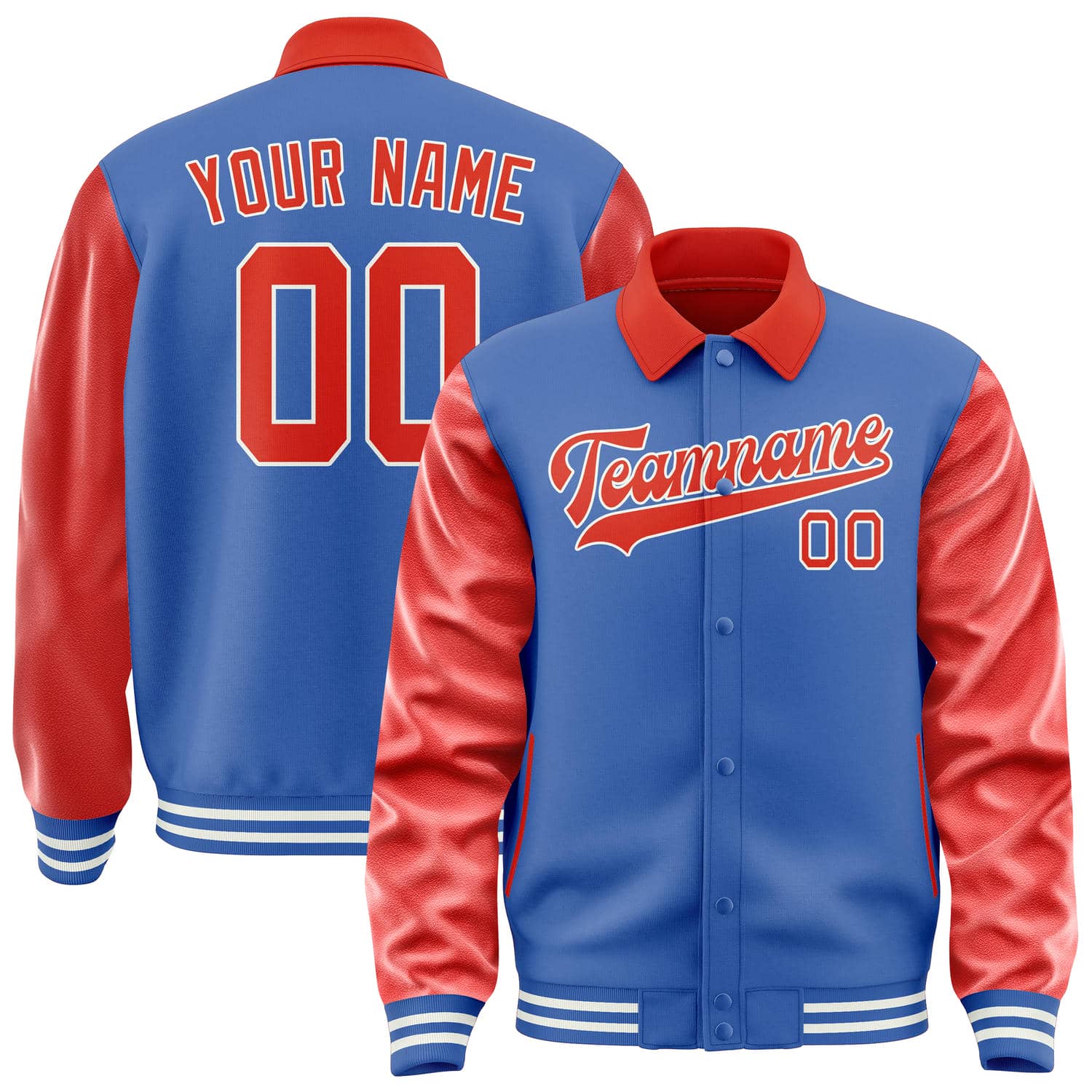 Custom Sky Blue Orange Red Jacket