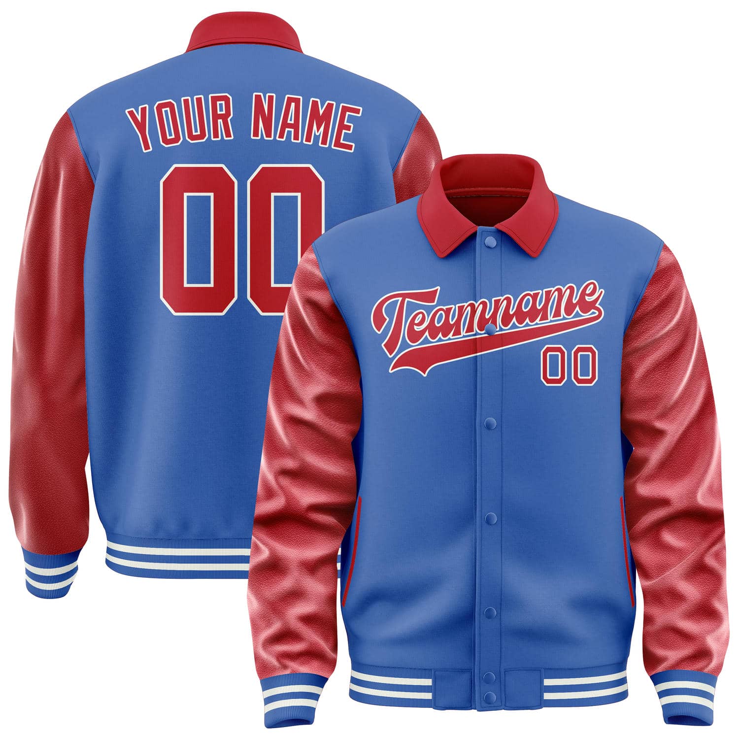 Custom Sky Blue Red Jacket