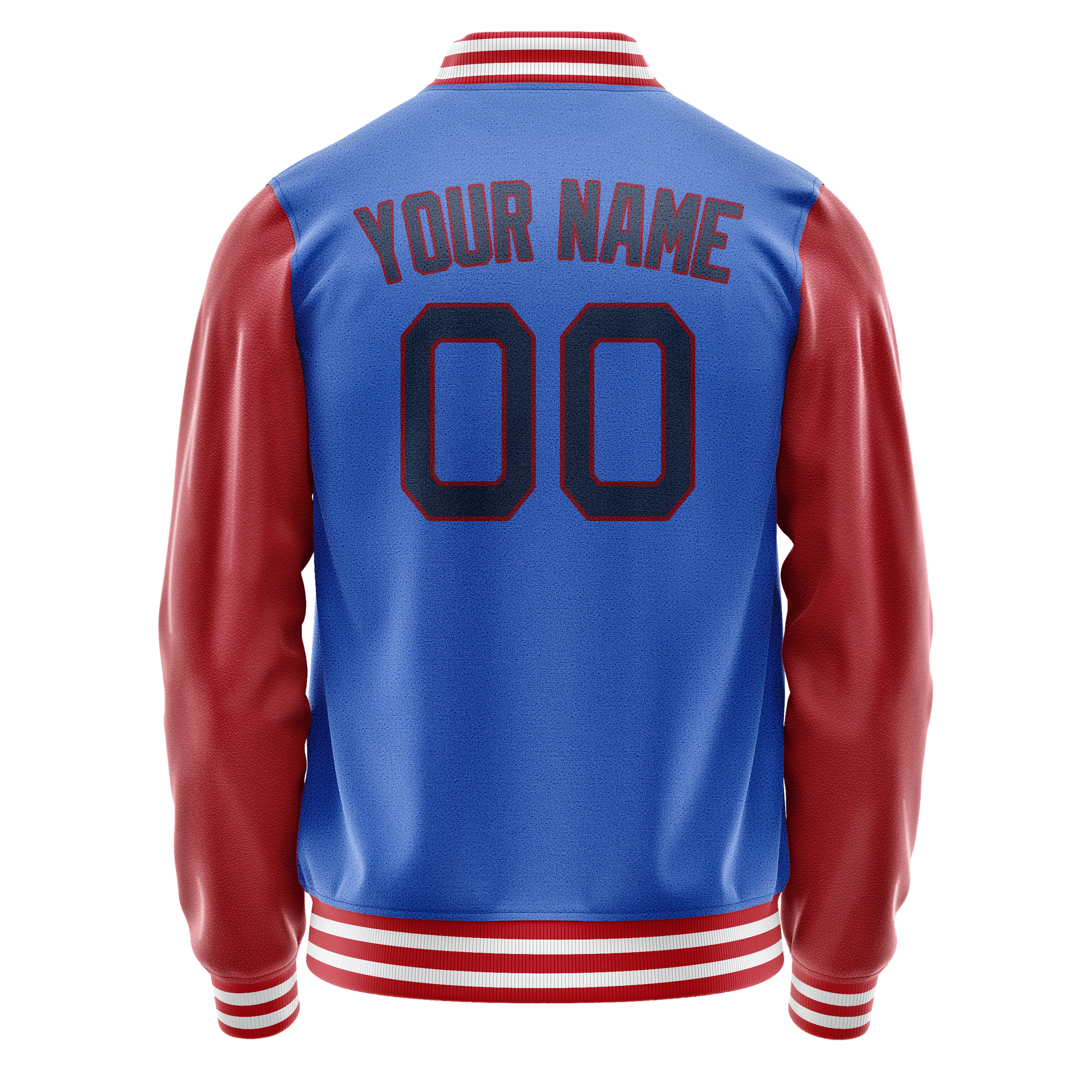 Custom Electric-Blue Texas-Orange Solid Color Varsity Letterman Jacket JA02240617YH131