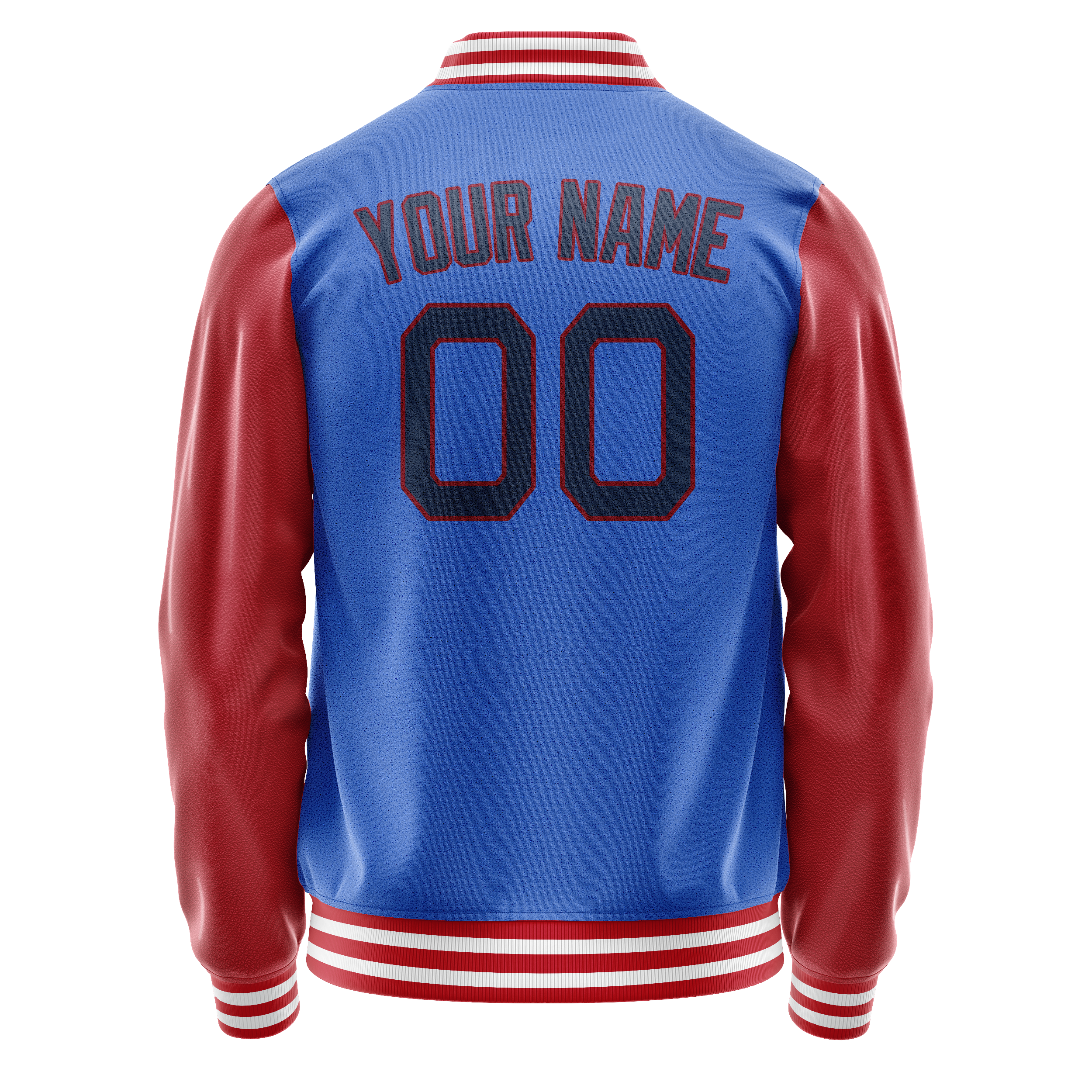 Custom Electric-Blue Texas-Orange Solid Color Varsity Letterman Jacket JA02240617YH131