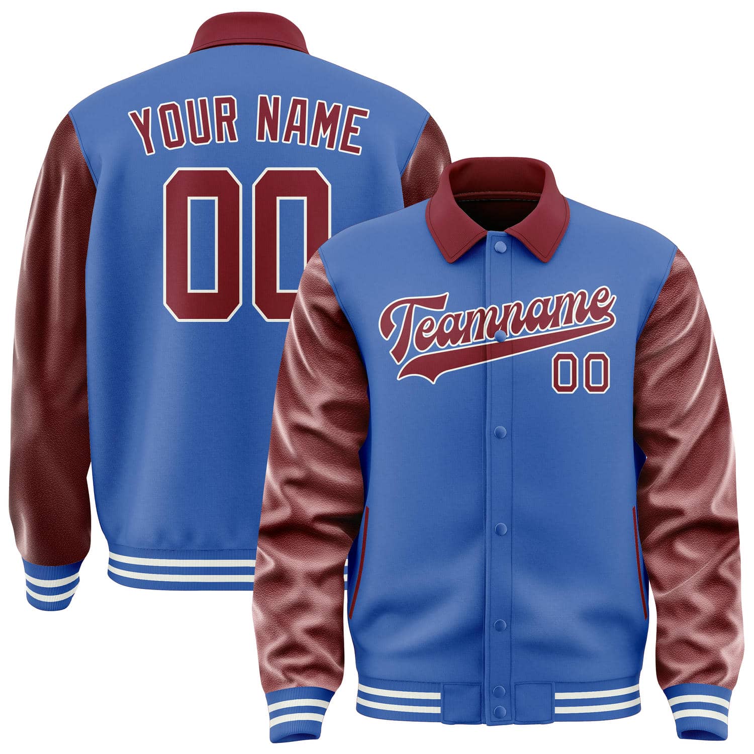 Custom Sky Blue Crimson Red Jacket