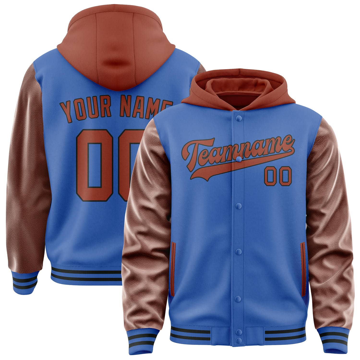 Custom Sky Blue Coral Red Jacket