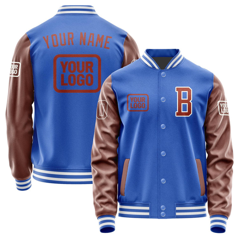 Custom Sky Blue Coral Red Jacket JA090916091818161618
