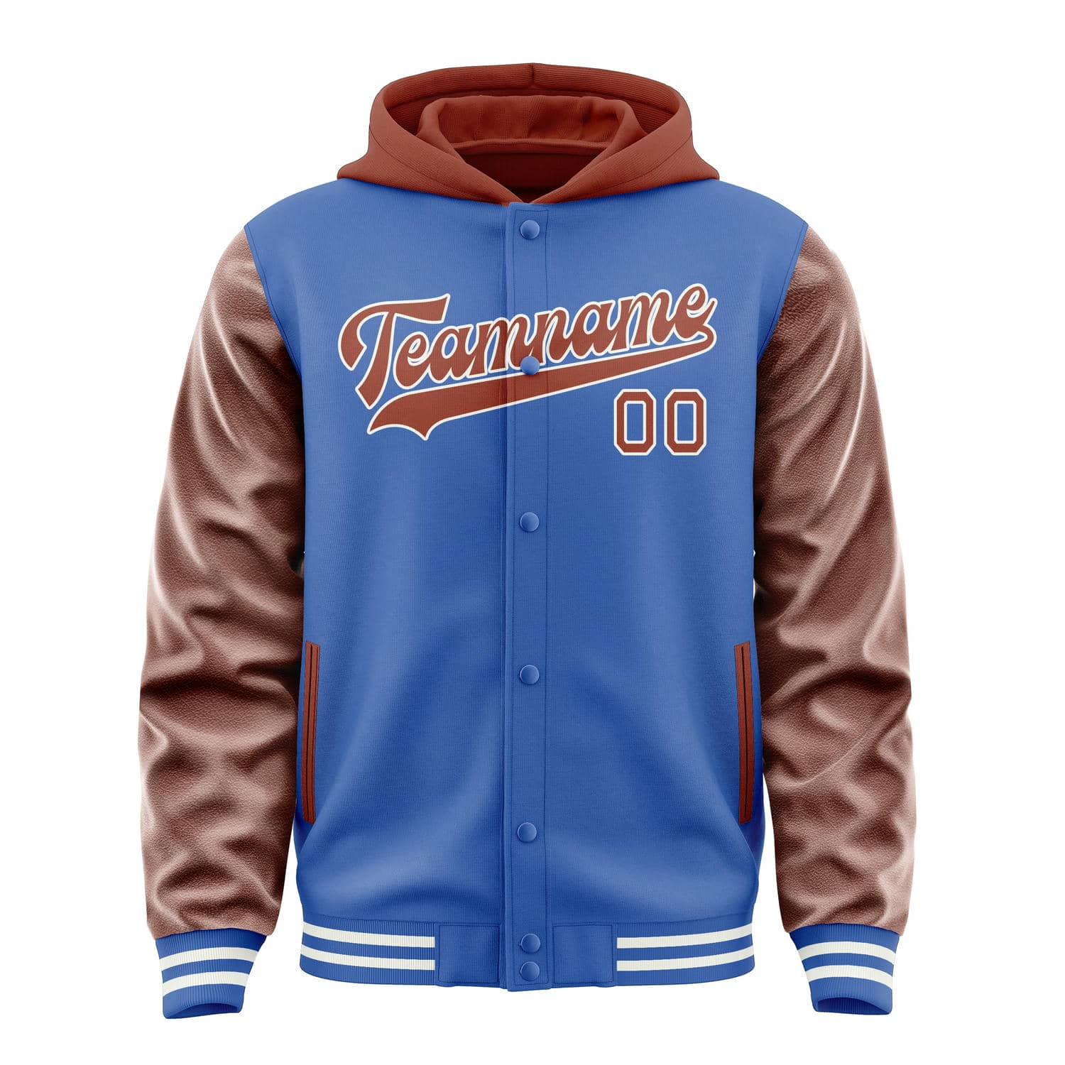 Custom Sky Blue Coral Red Jacket