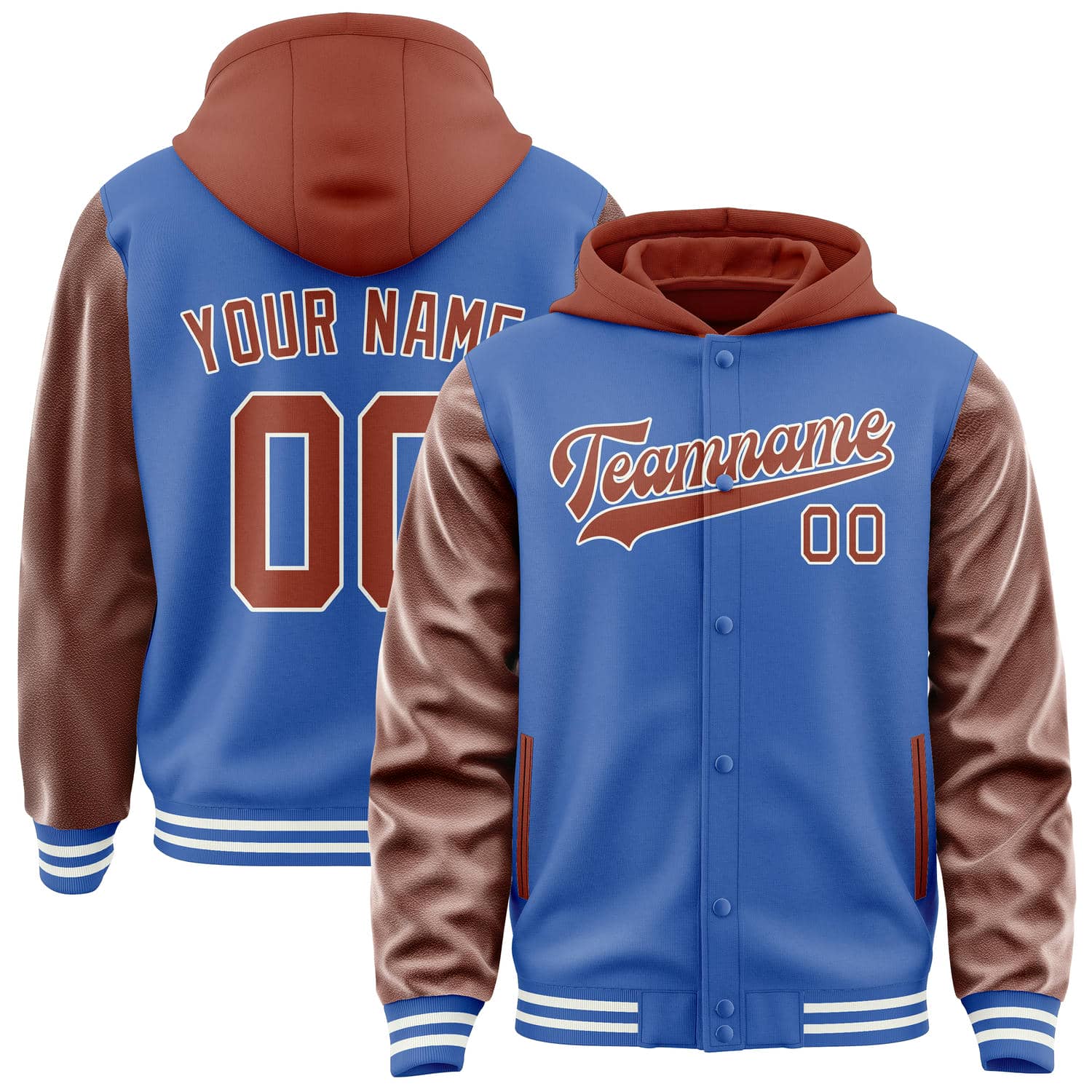 Custom Sky Blue Coral Red Jacket