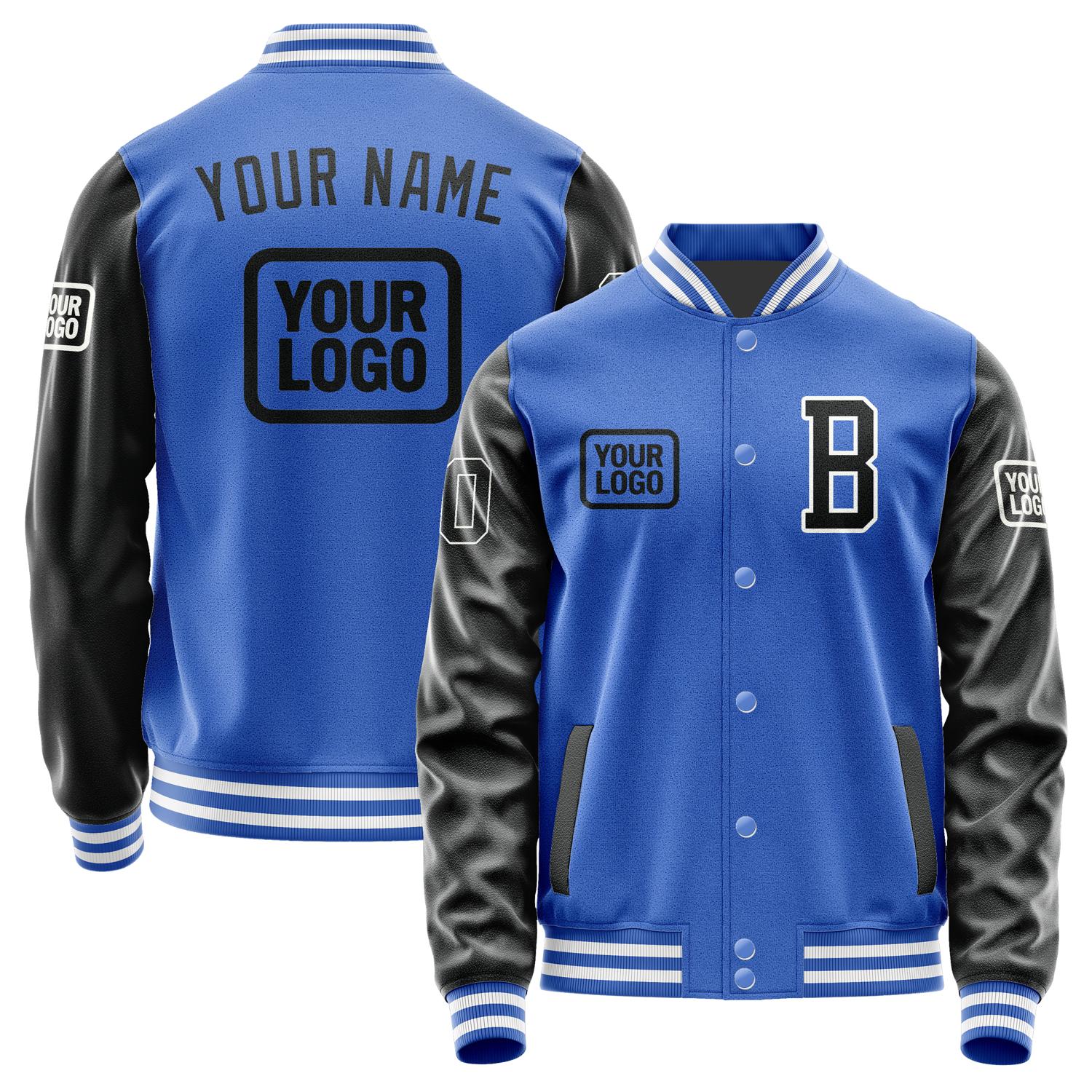 Custom Sky Blue Black Jacket JA090917091818171718