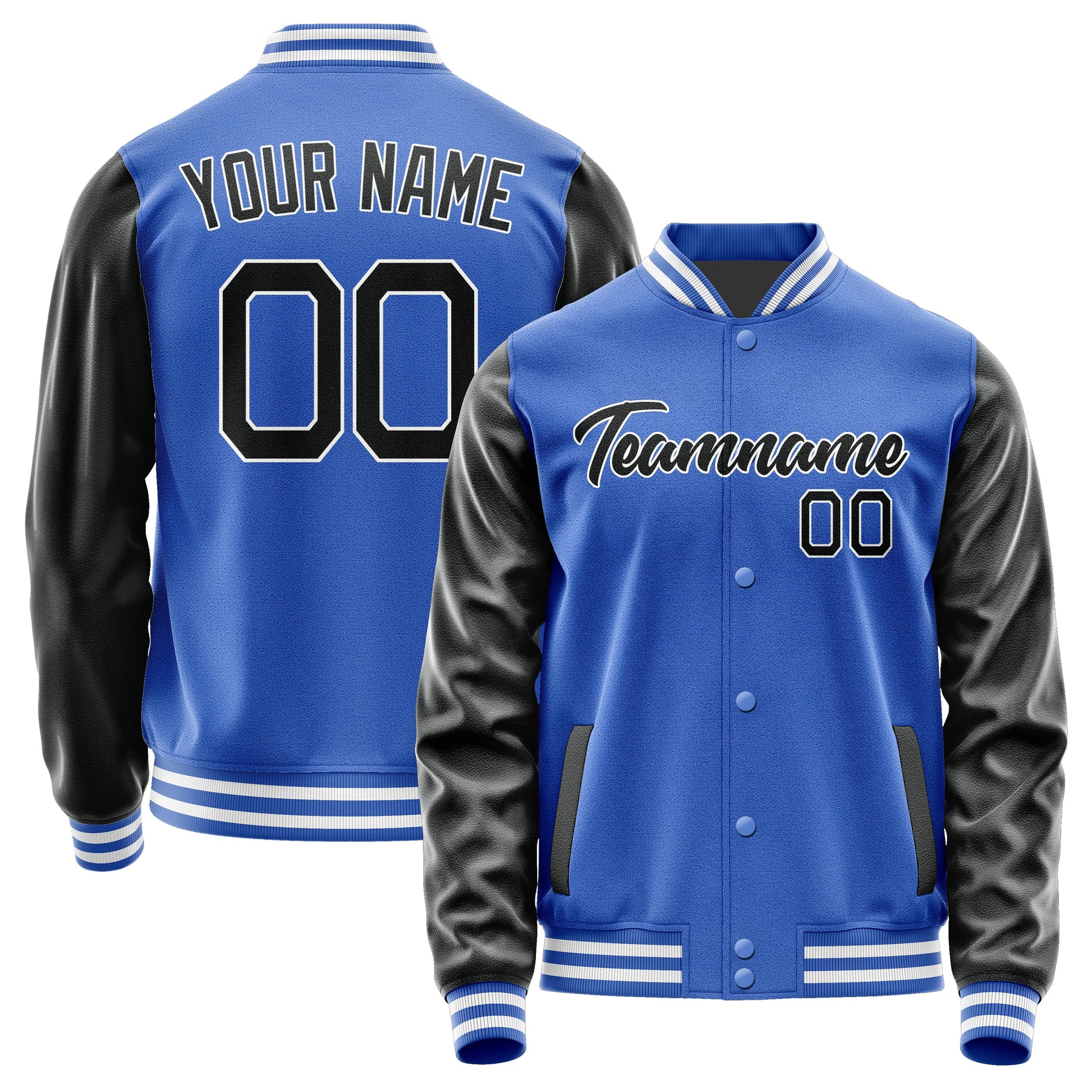 Custom Sky Blue Black Jacket JA0909170918B21817