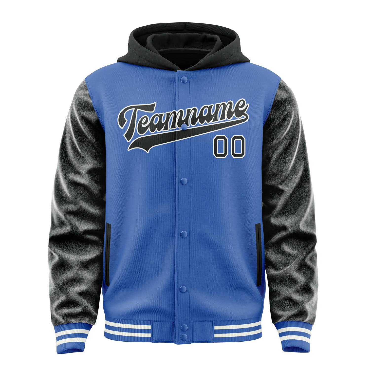 Custom Sky Blue Black Jacket