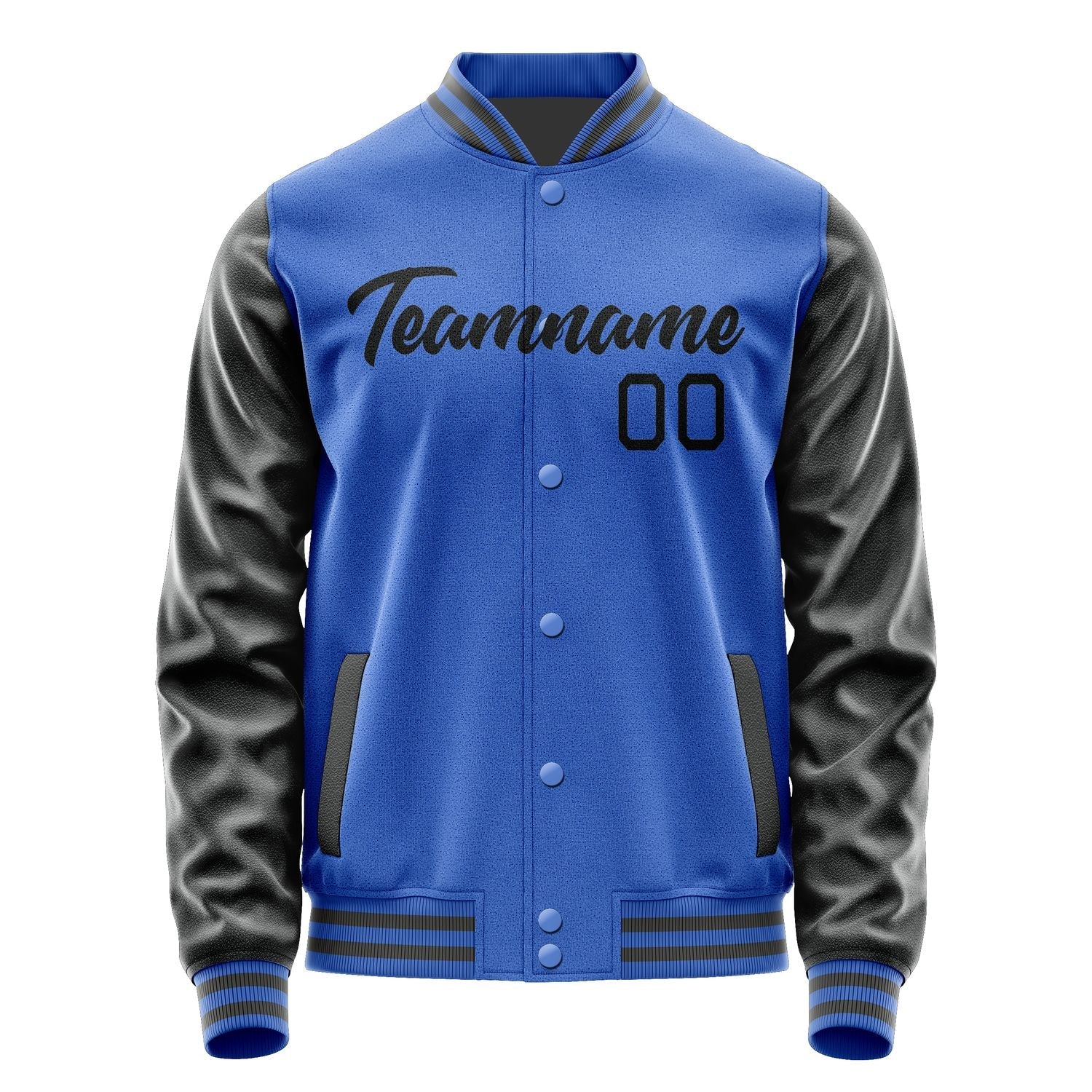 Custom Sky Blue Black Jacket JA0909170918B21817