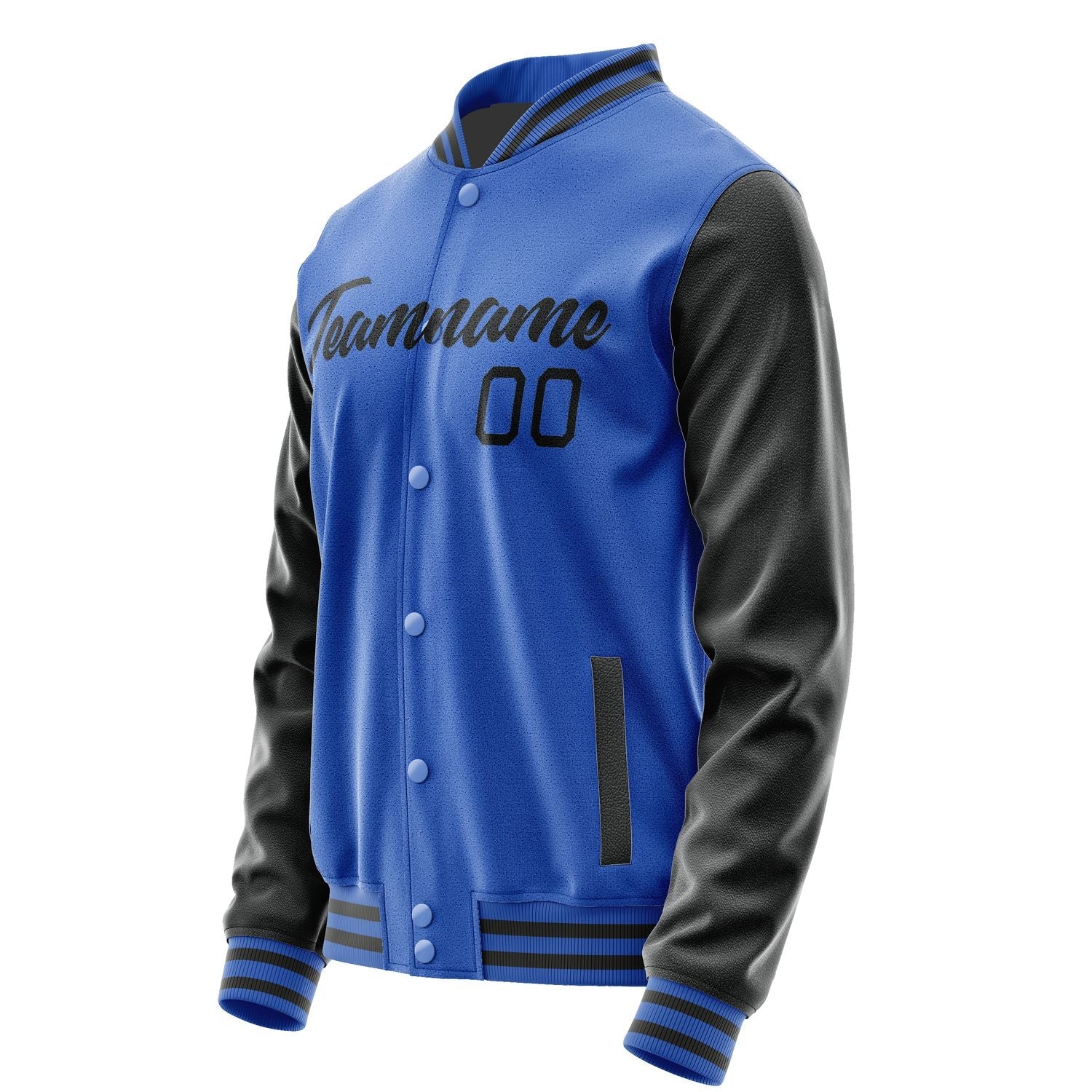Custom Sky Blue Black Jacket JA0909170918B21817