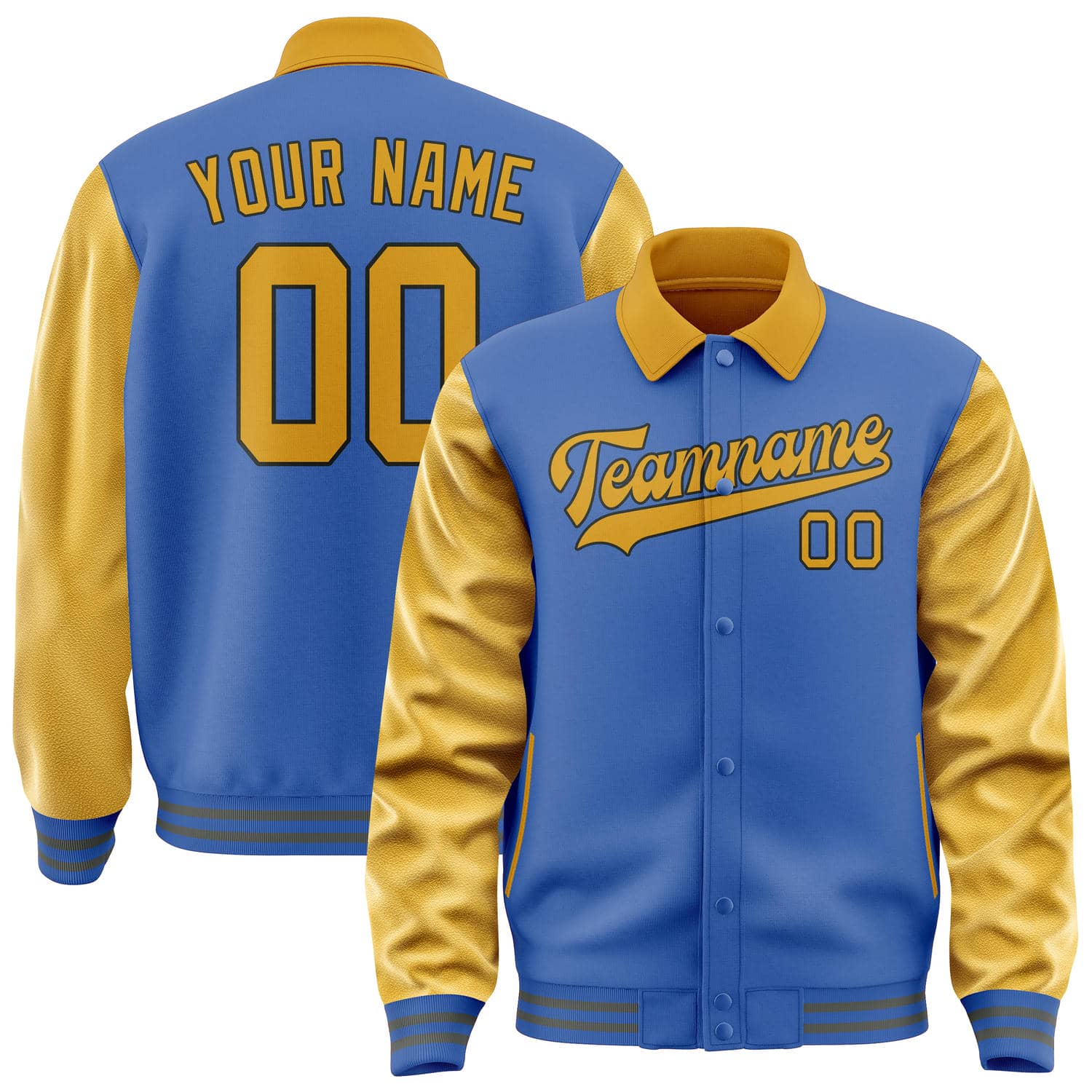 Custom Sky Blue Yellow Jacket