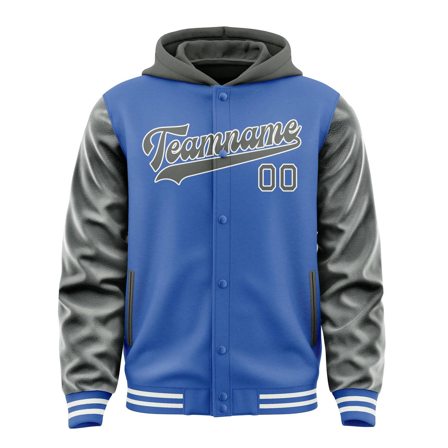 Custom Sky Blue Dark Grey Jacket