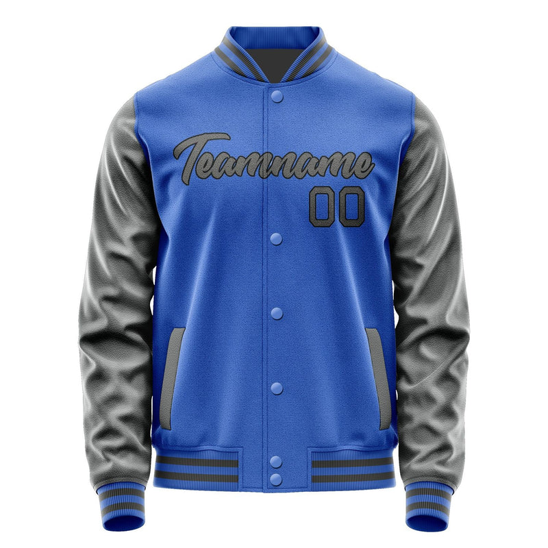 Custom Sky Blue Dark Grey Jacket JA0909200918B21820