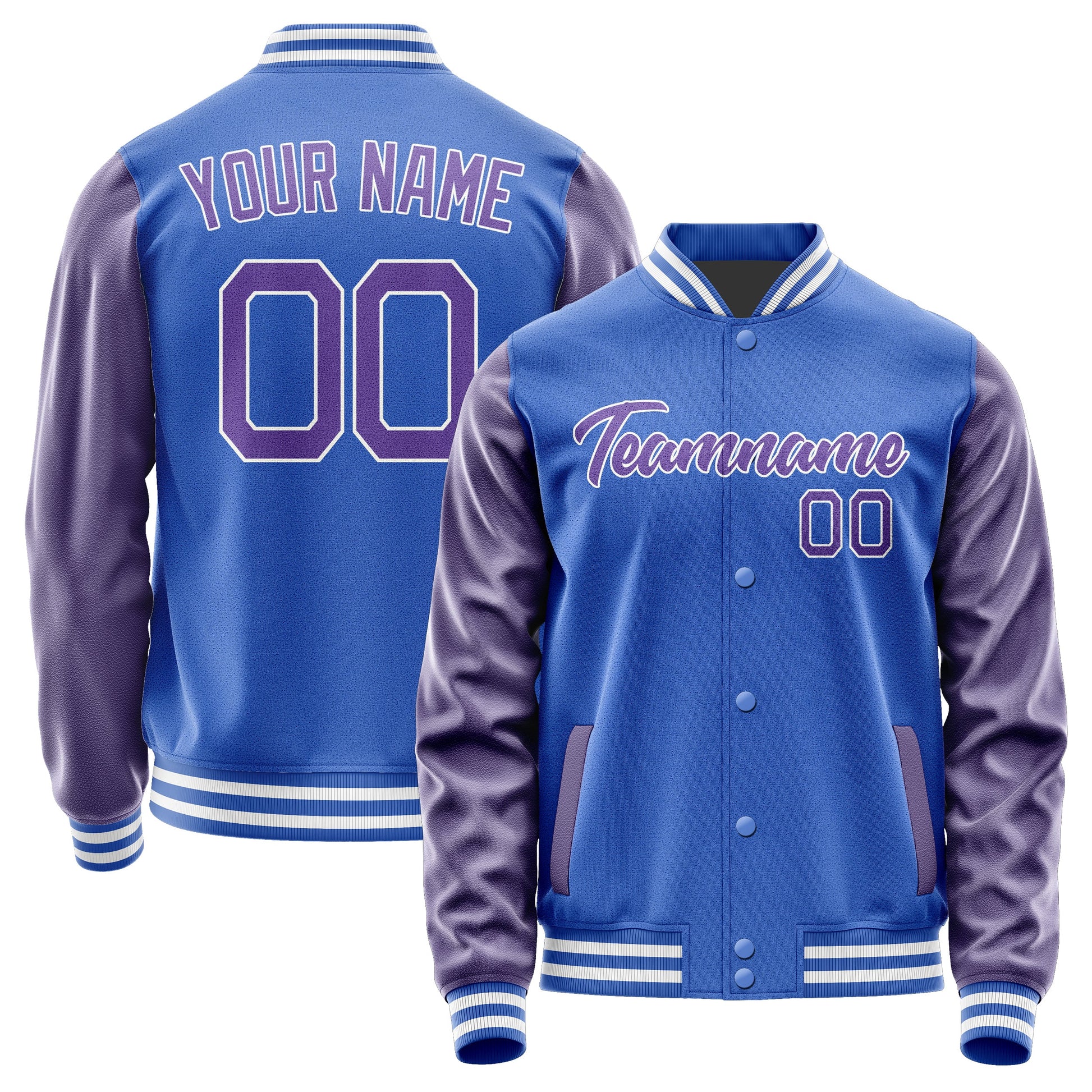 Custom Sky Blue Light Purple Jacket JA0909230918B21823
