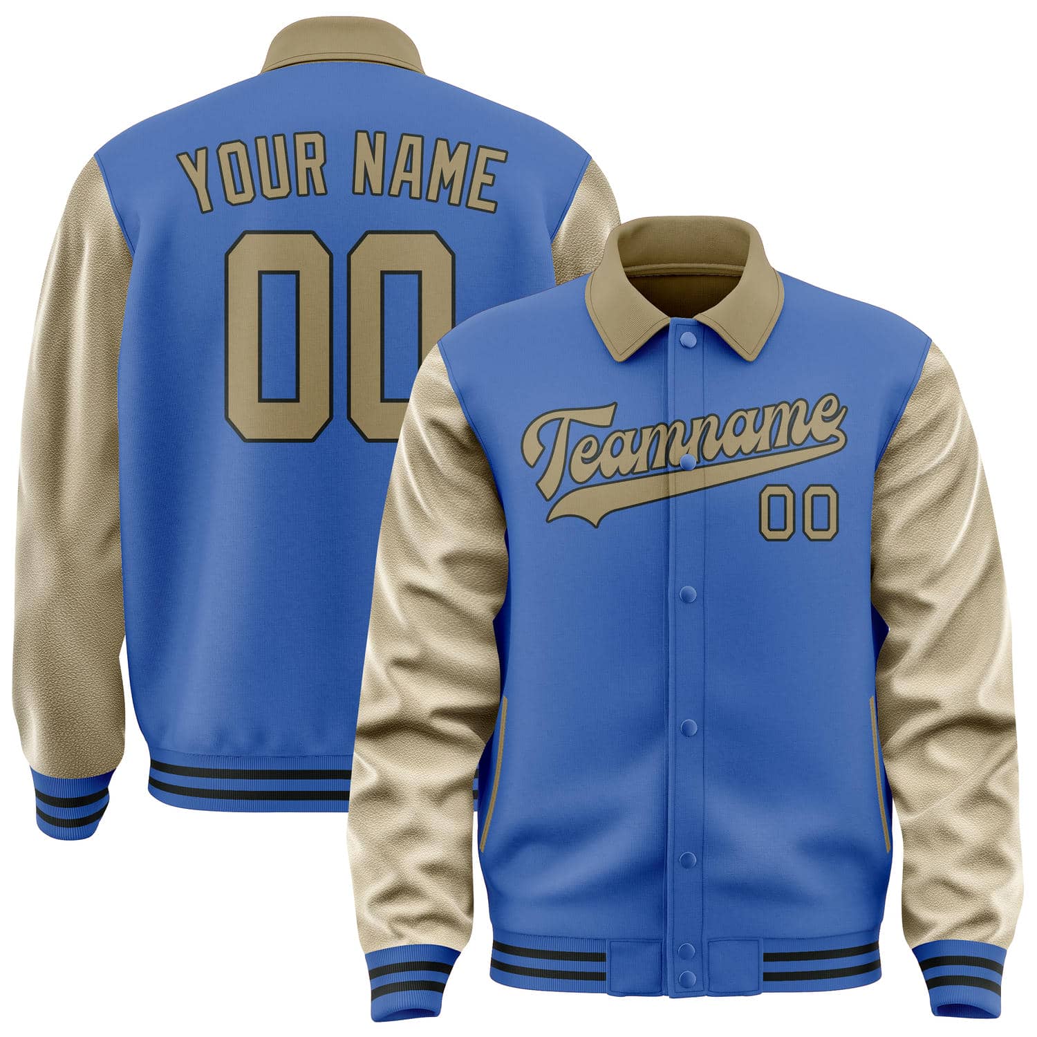 Custom Sky Blue Light Khaki Jacket