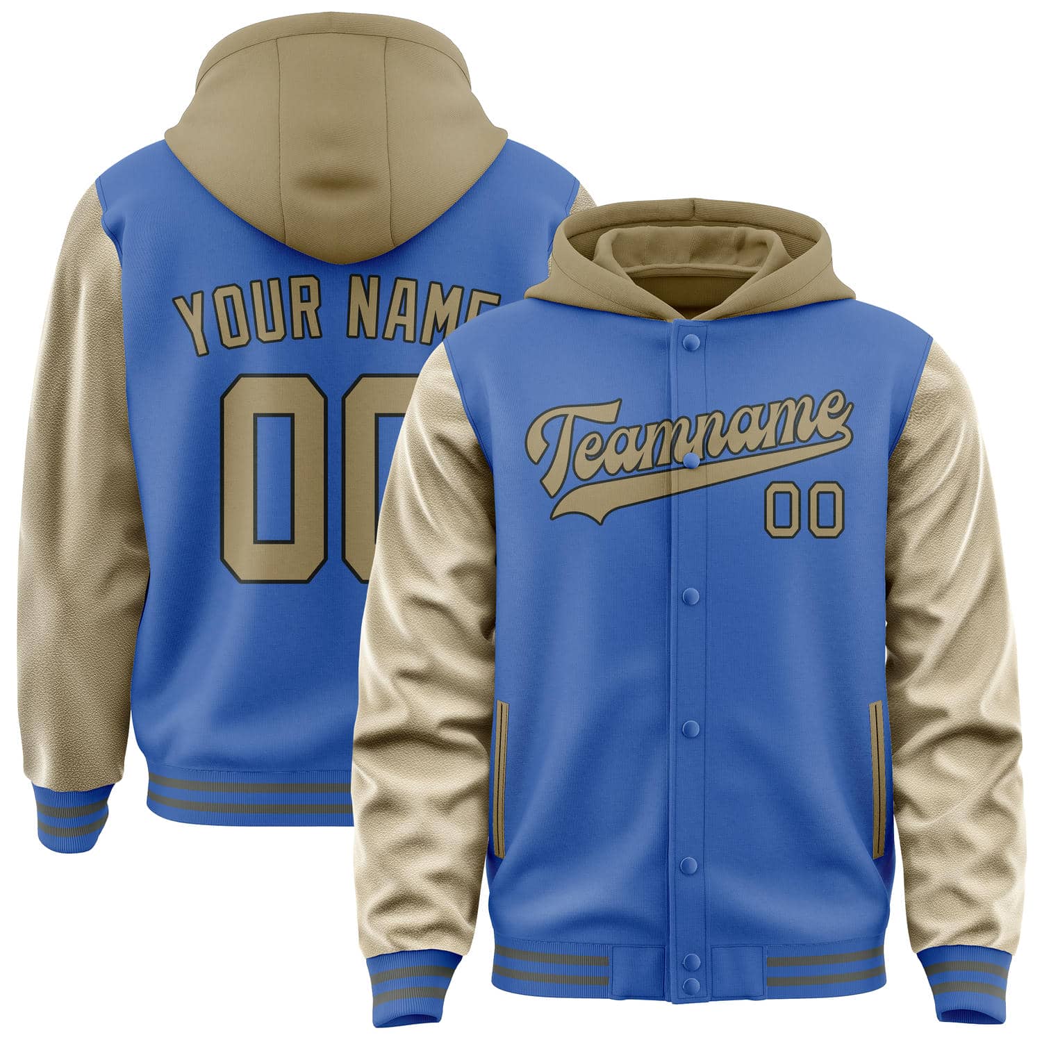 Custom Sky Blue Light Khaki Jacket