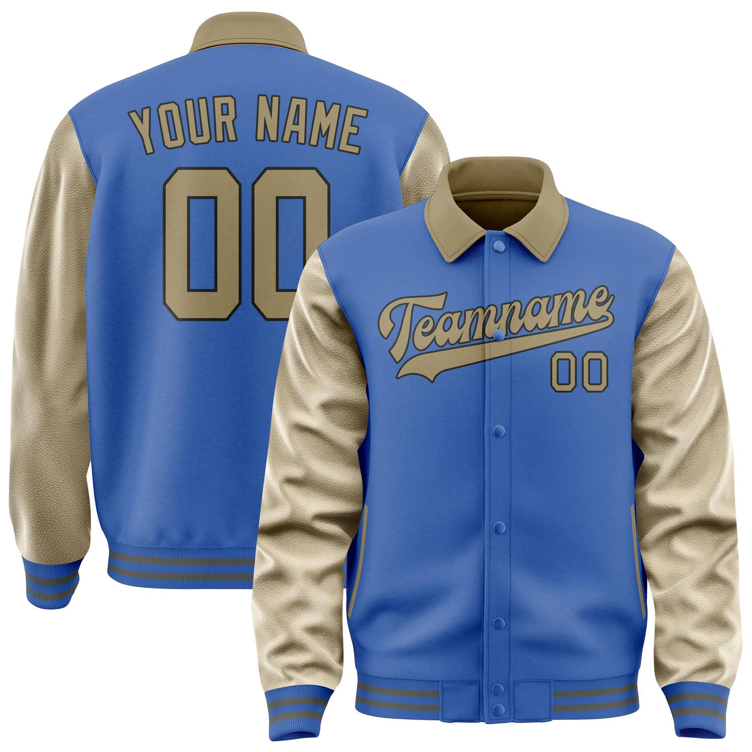 Custom Sky Blue Light Khaki Jacket