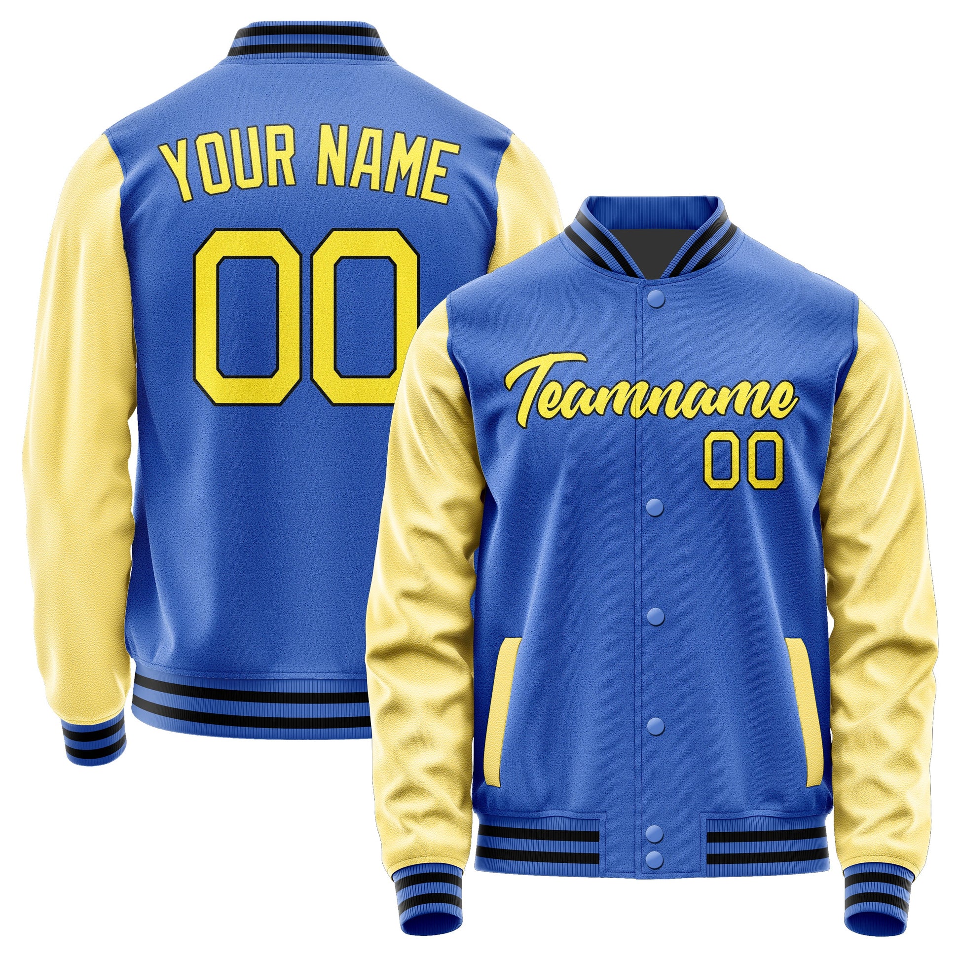 Custom Sky Blue Light Yellow Jacket JA0909260917B21726