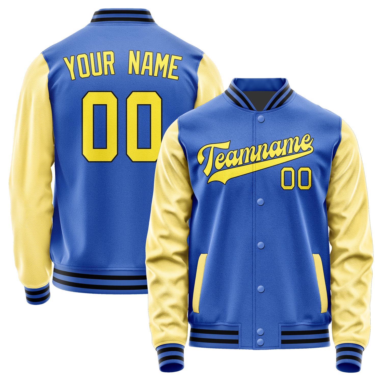 Custom Sky Blue Light Yellow Jacket JA0909260917B31726