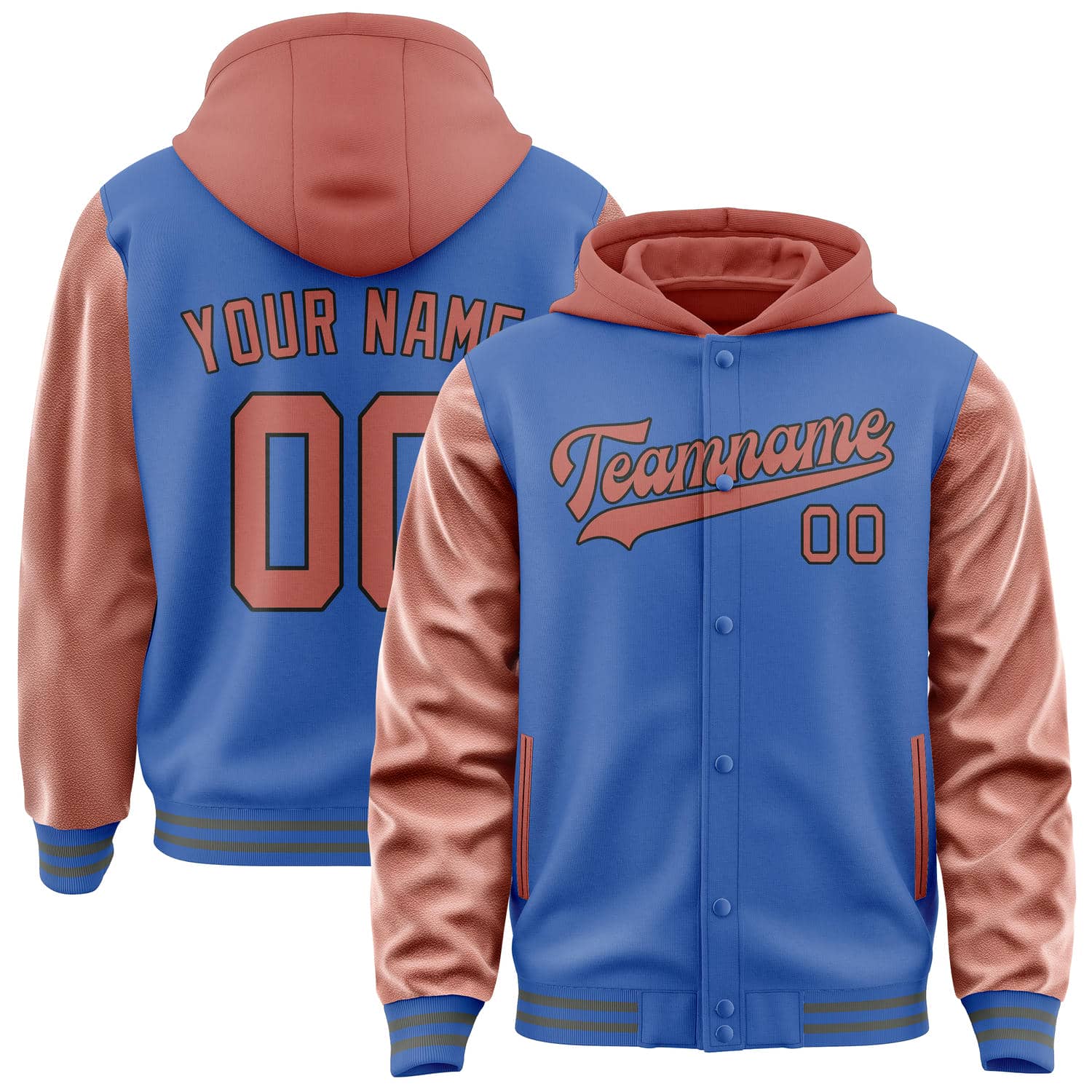 Custom Sky Blue Copper Rose Jacket