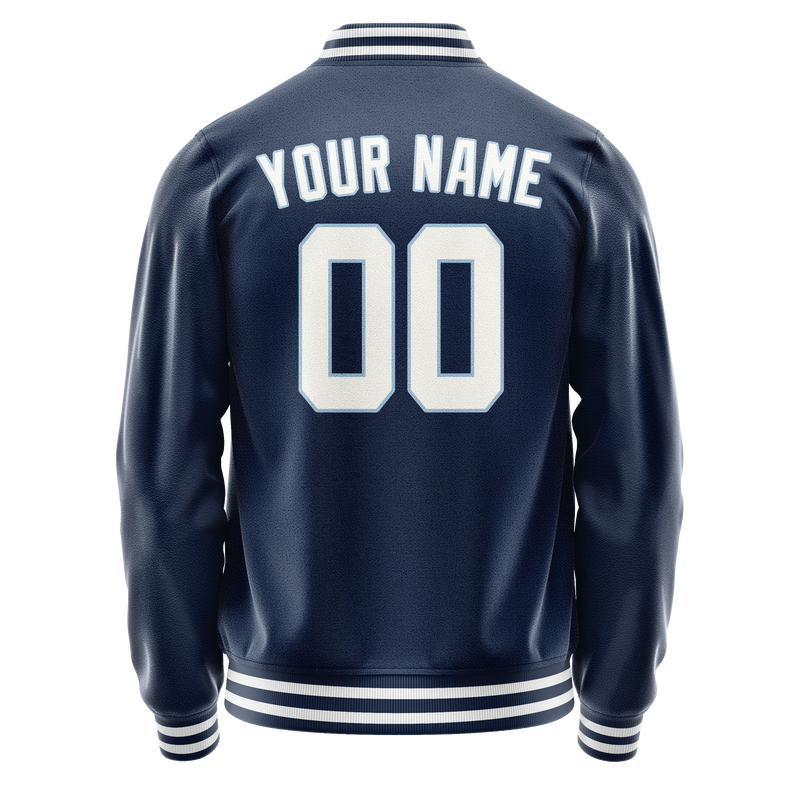Custom Royal White Solid Color Varsity Letterman Jacket JA02240617XF563