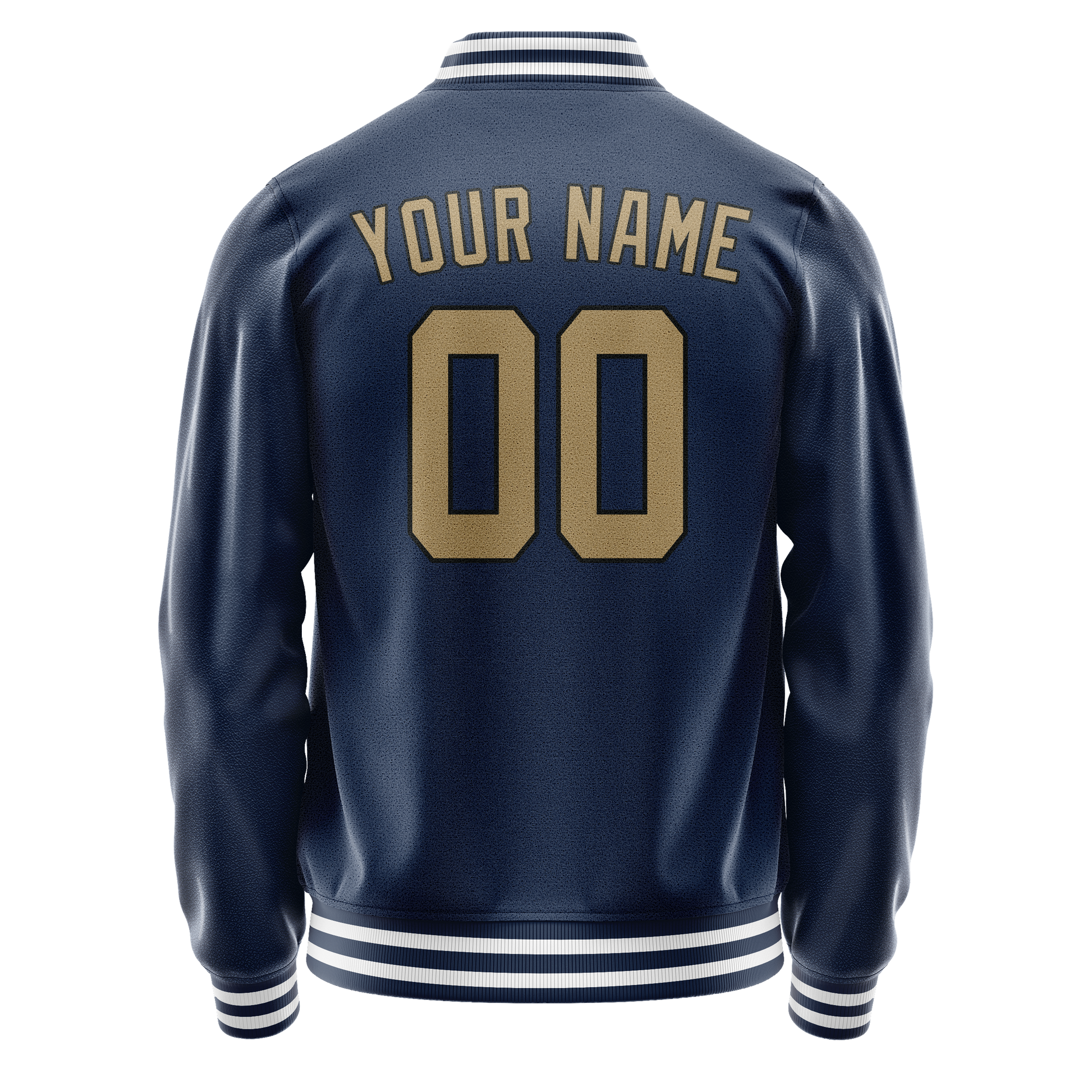 Custom Royal Old-Gold Solid Color Varsity Letterman Jacket JA02240617XF560