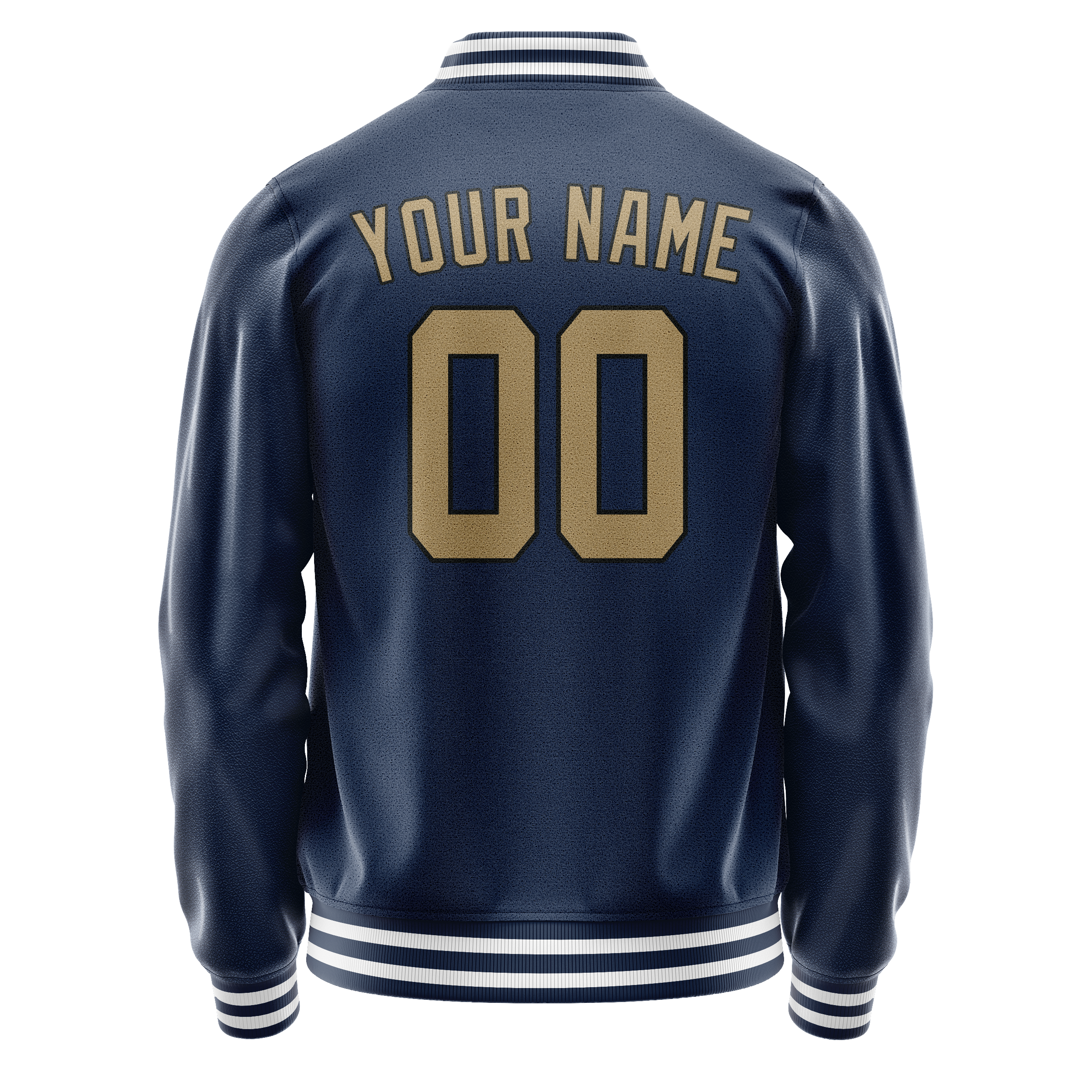 Custom Royal Old-Gold Solid Color Varsity Letterman Jacket JA02240617XF560