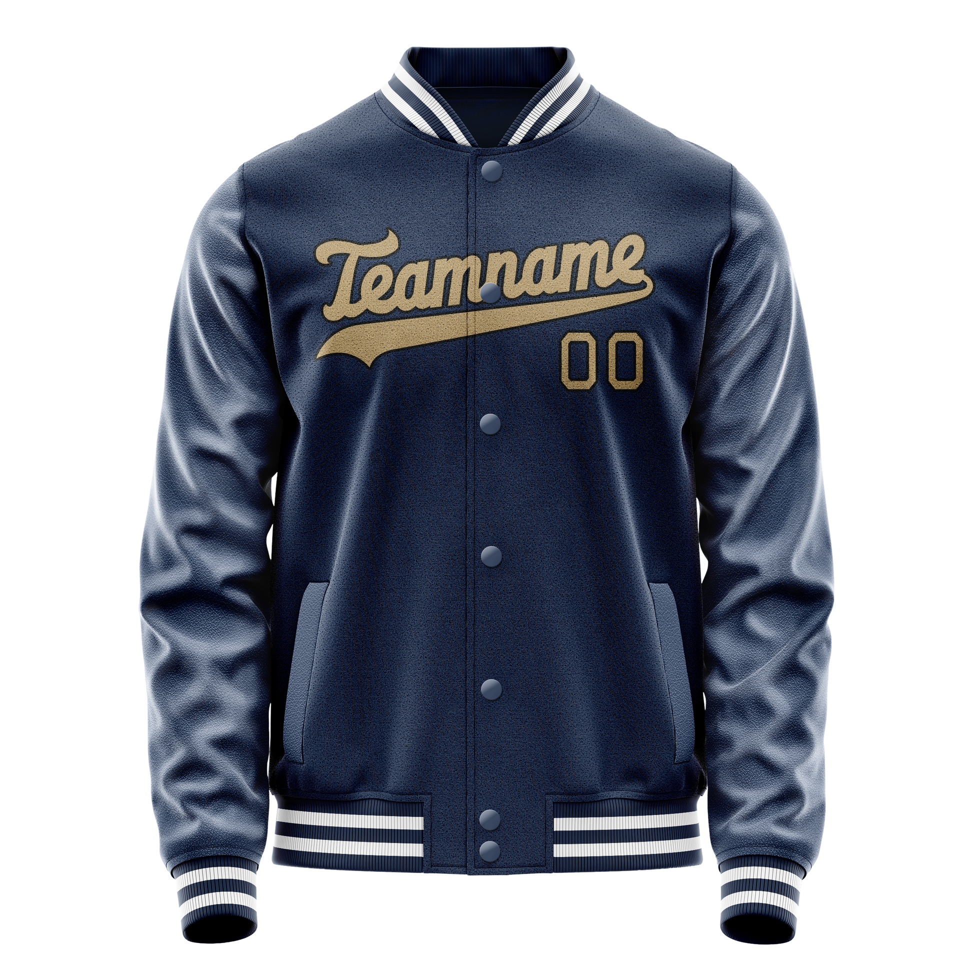 Custom Royal Old-Gold Solid Color Varsity Letterman Jacket JA02240617XF560