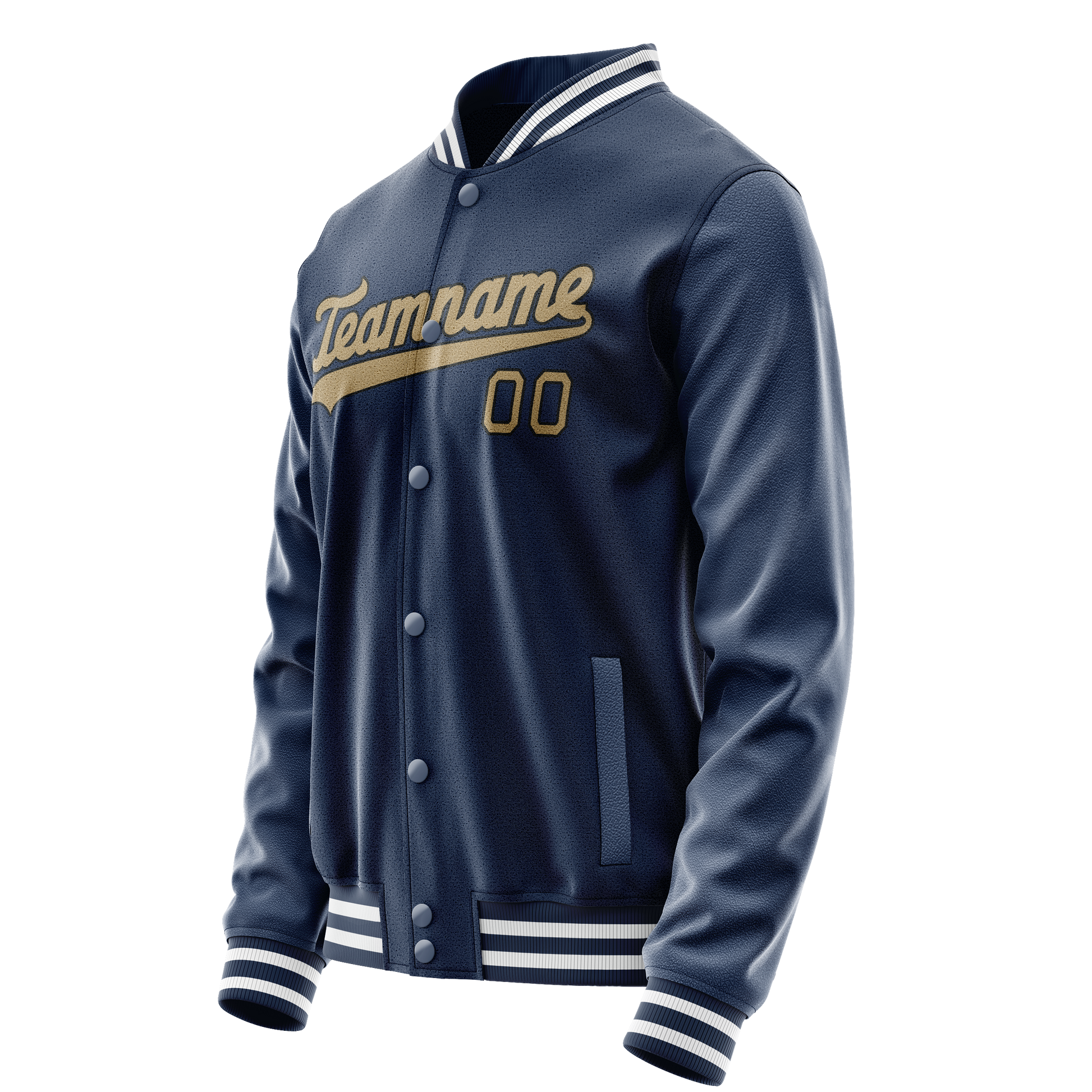 Custom Royal Old-Gold Solid Color Varsity Letterman Jacket JA02240617XF560