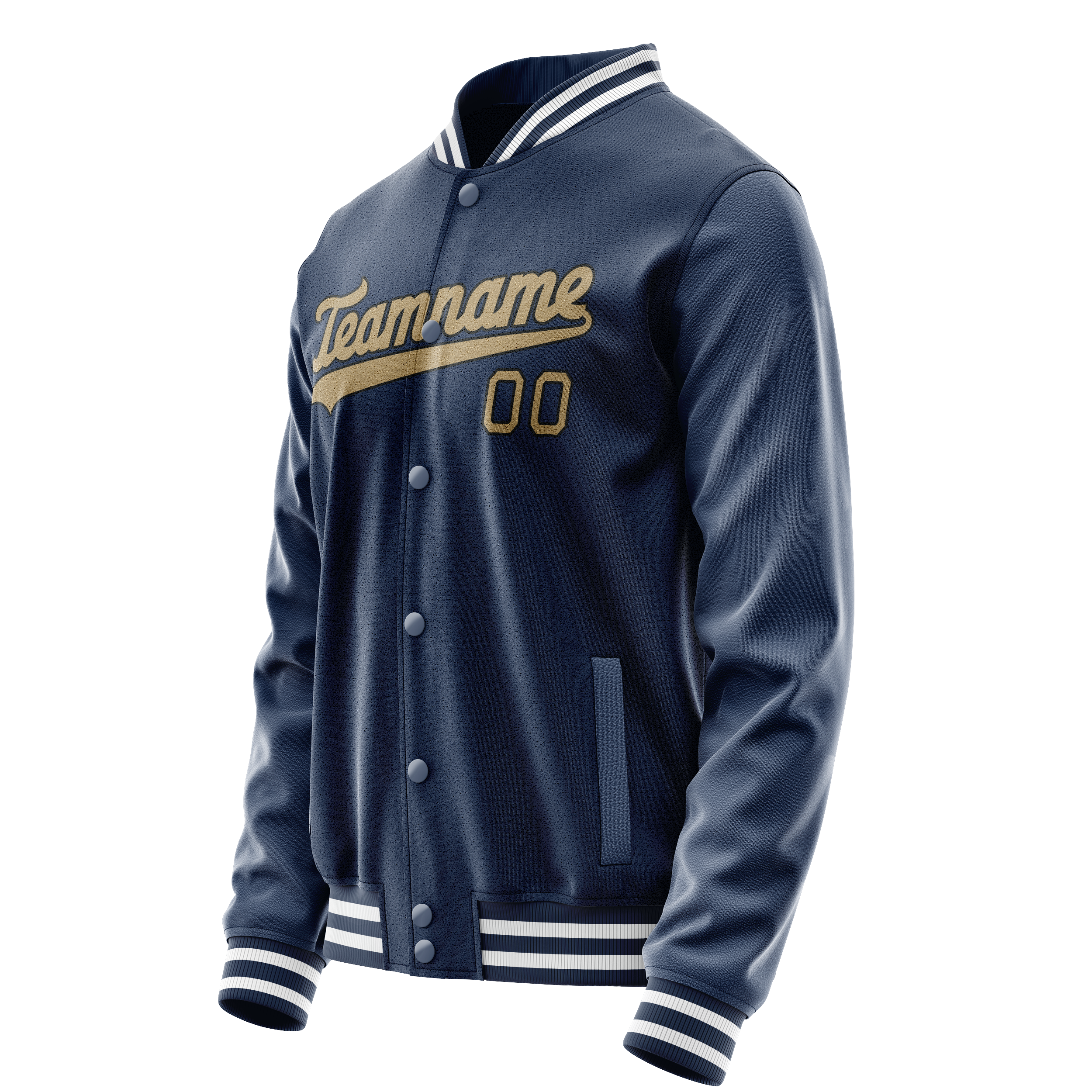 Custom Royal Old-Gold Solid Color Varsity Letterman Jacket JA02240617XF560