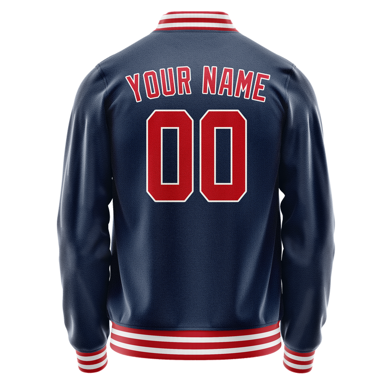 Custom Royal Crimson Solid Color Varsity Letterman Jacket JA02240617XF555