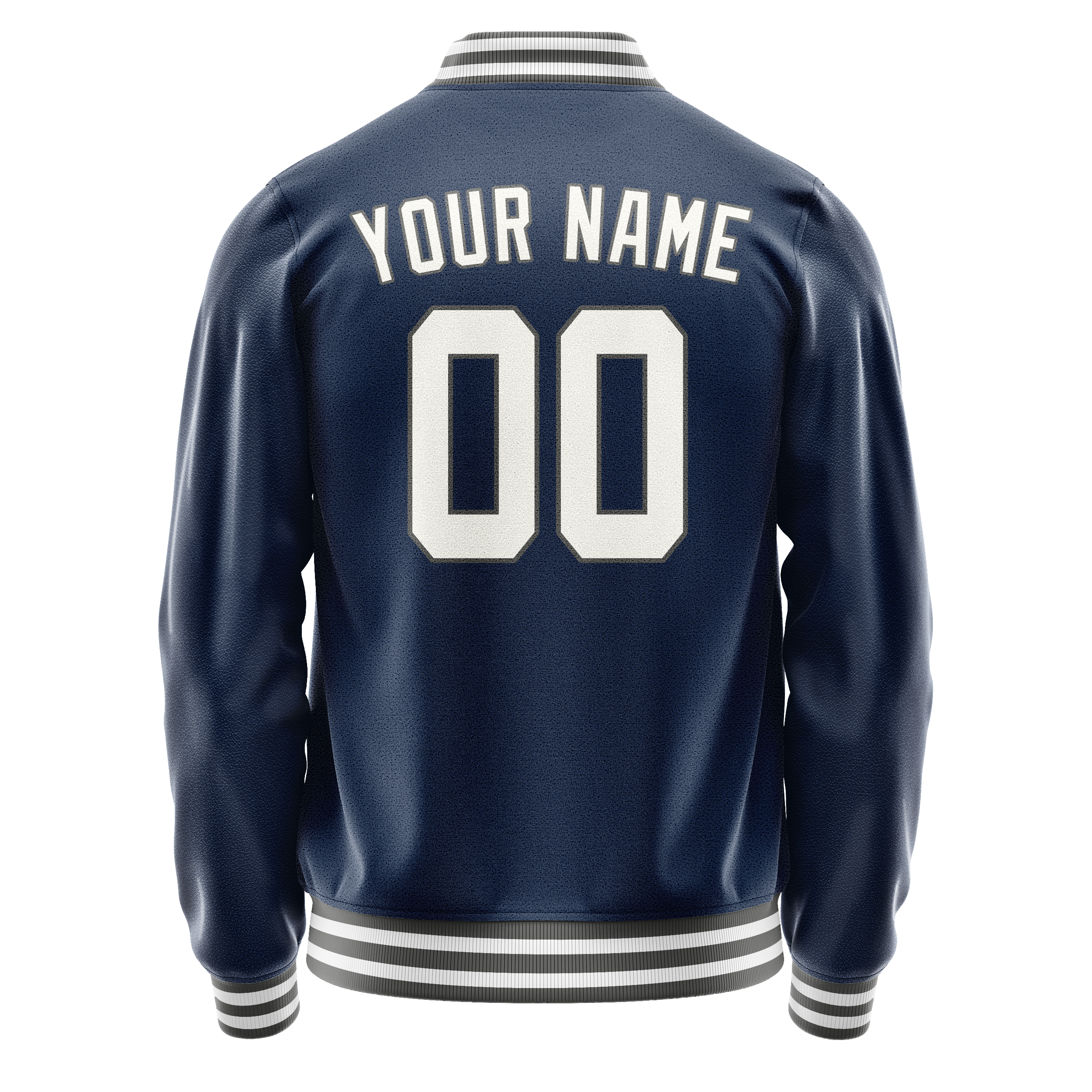 Custom Royal White Solid Color Varsity Letterman Jacket JA02240617XF554