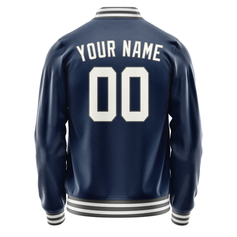 Custom Royal White Solid Color Varsity Letterman Jacket JA02240617XF554