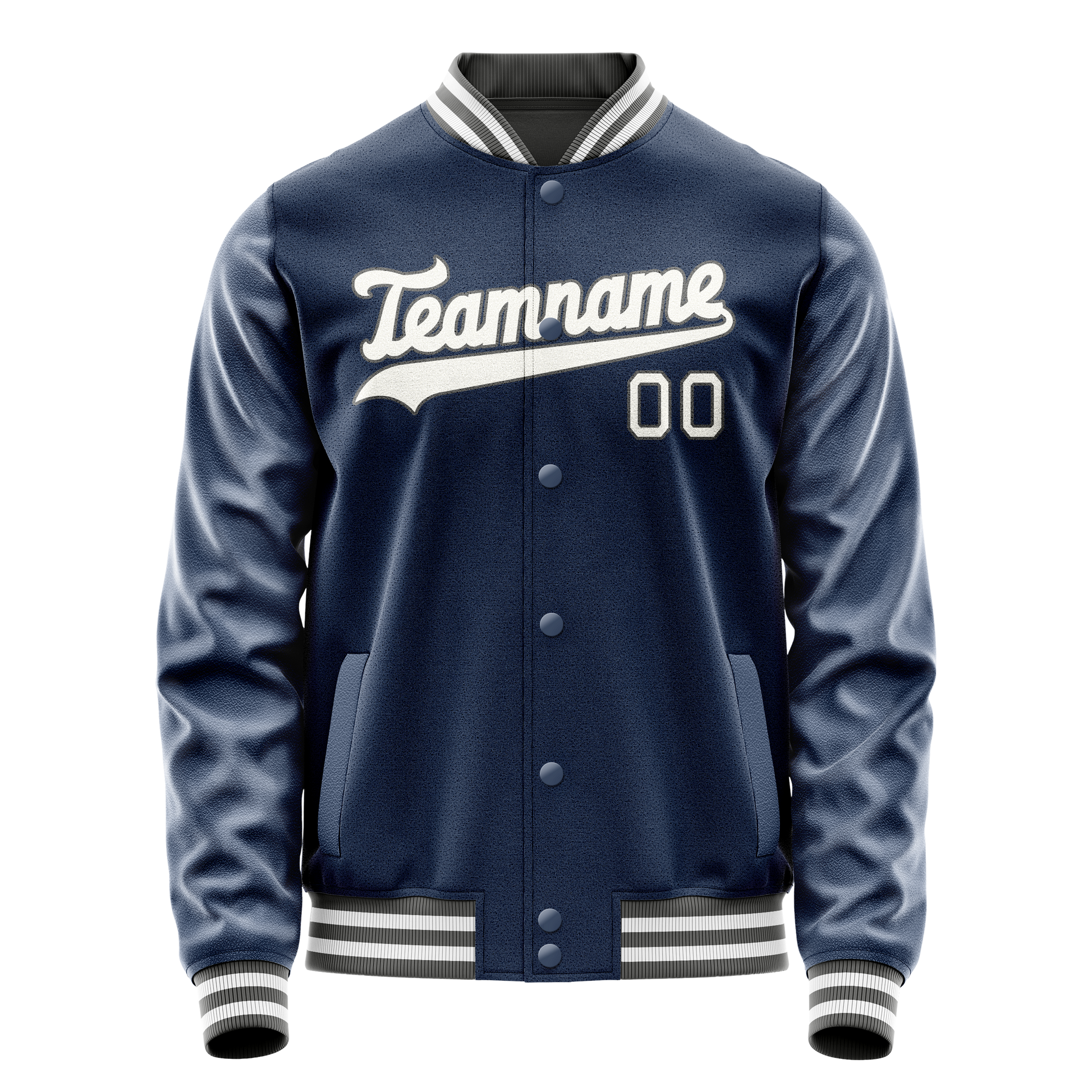 Custom Royal White Solid Color Varsity Letterman Jacket JA02240617XF554