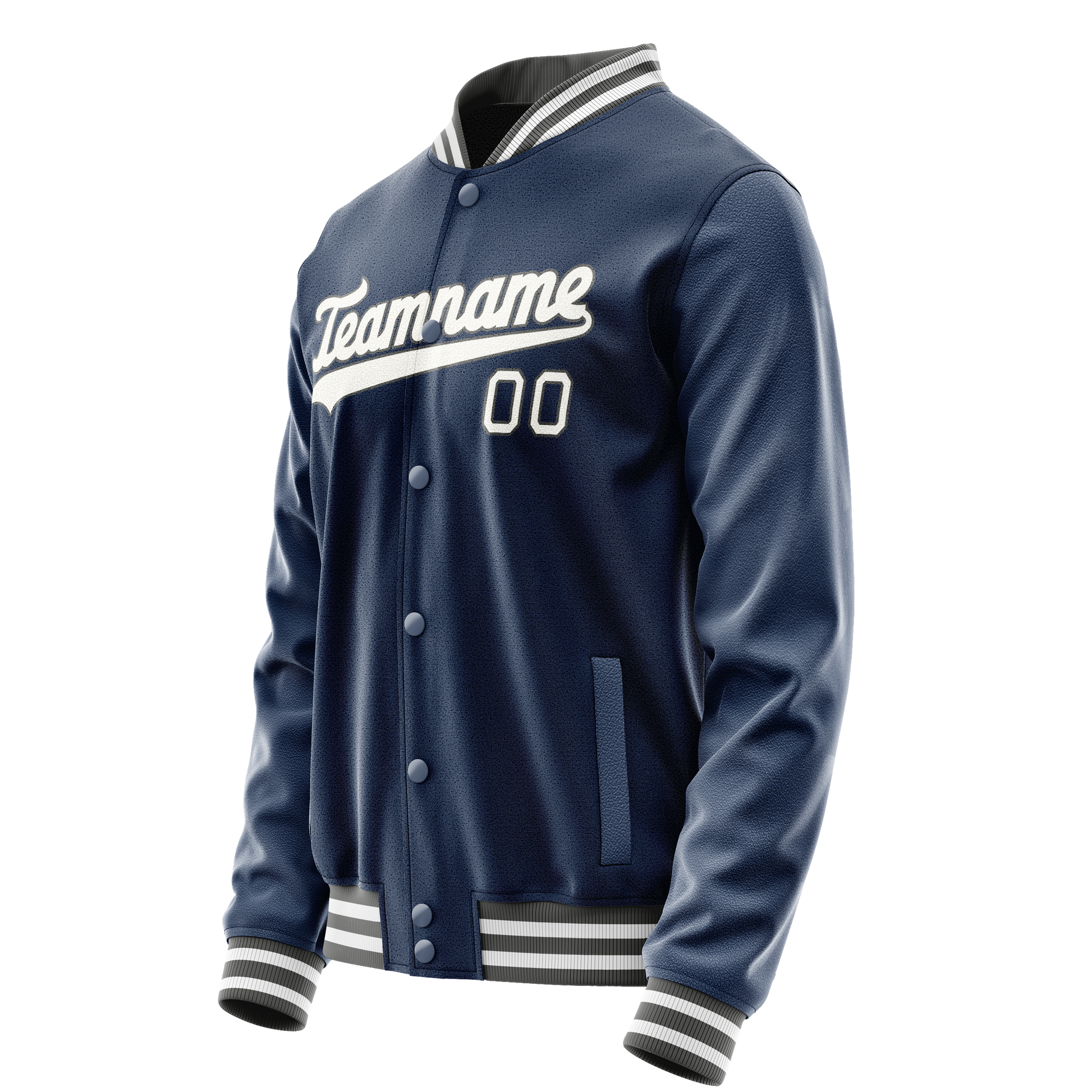 Custom Royal White Solid Color Varsity Letterman Jacket JA02240617XF554