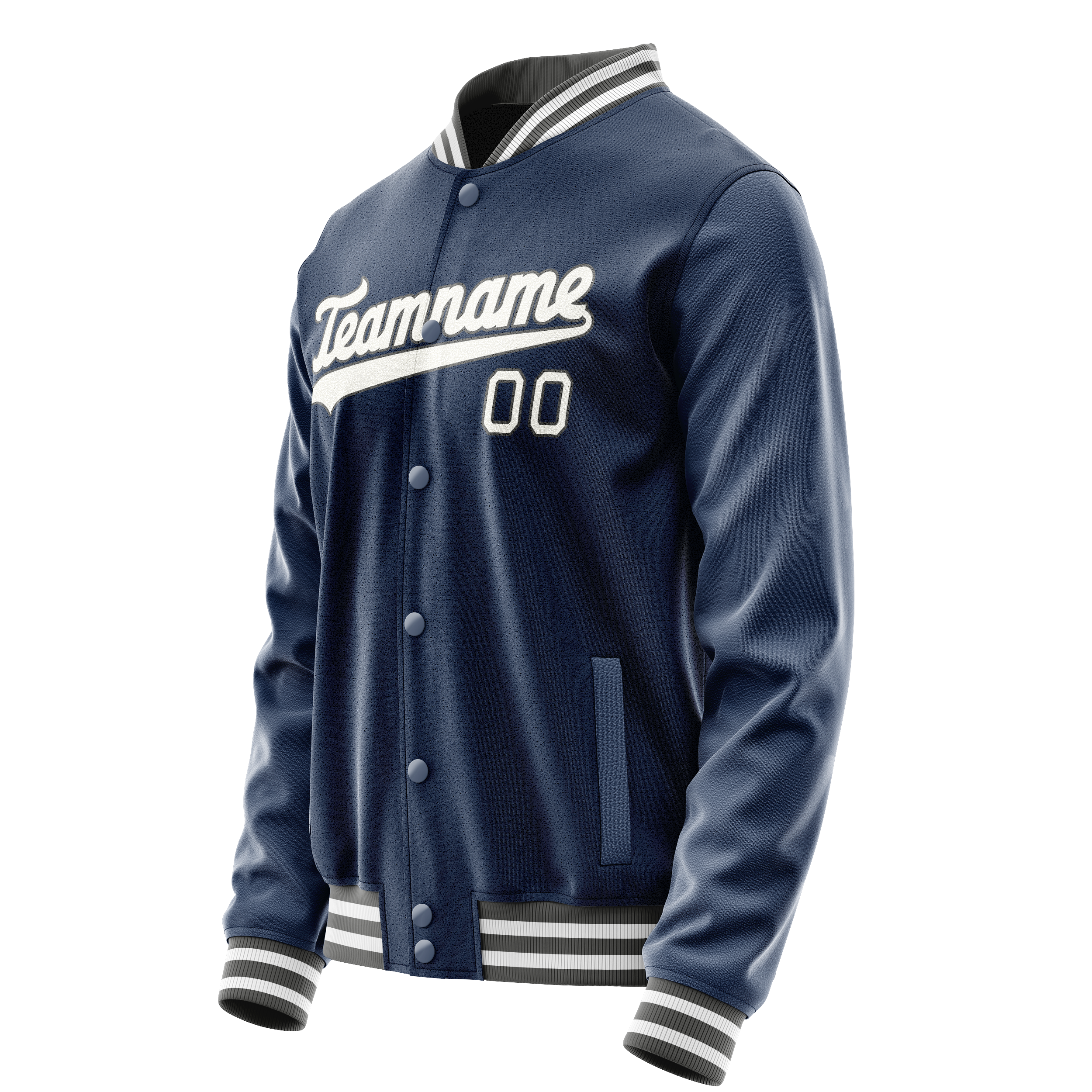 Custom Royal White Solid Color Varsity Letterman Jacket JA02240617XF554