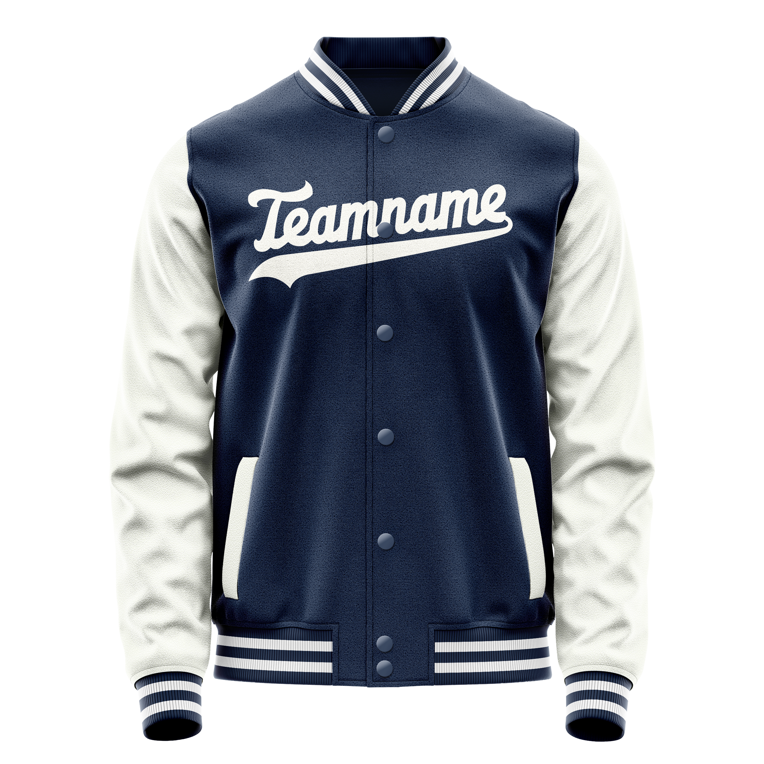 Custom Royal White Solid Color Varsity Letterman Jacket JA02240617XF547