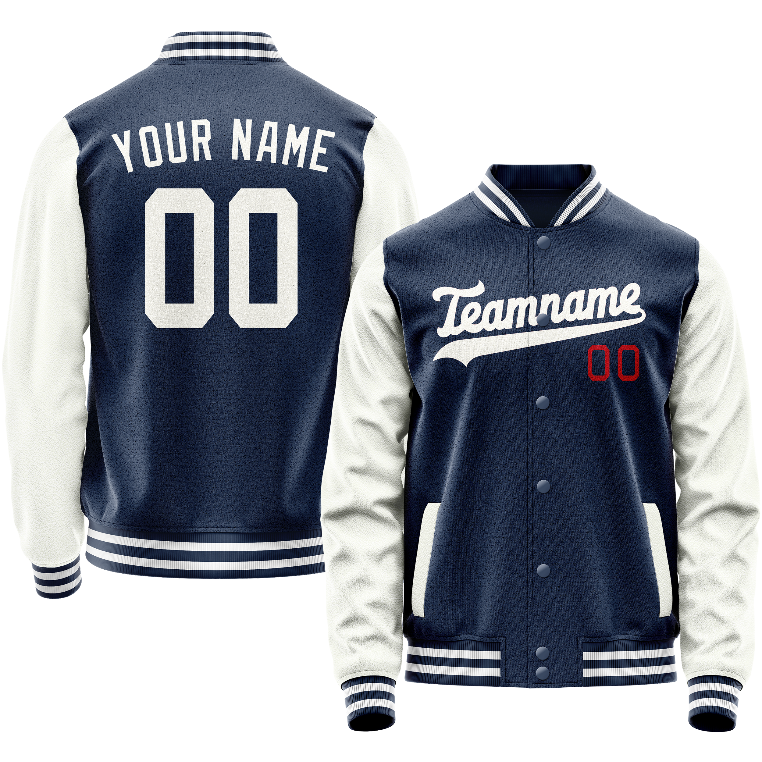 Custom Royal White Solid Color Varsity Letterman Jacket JA02240617XF556